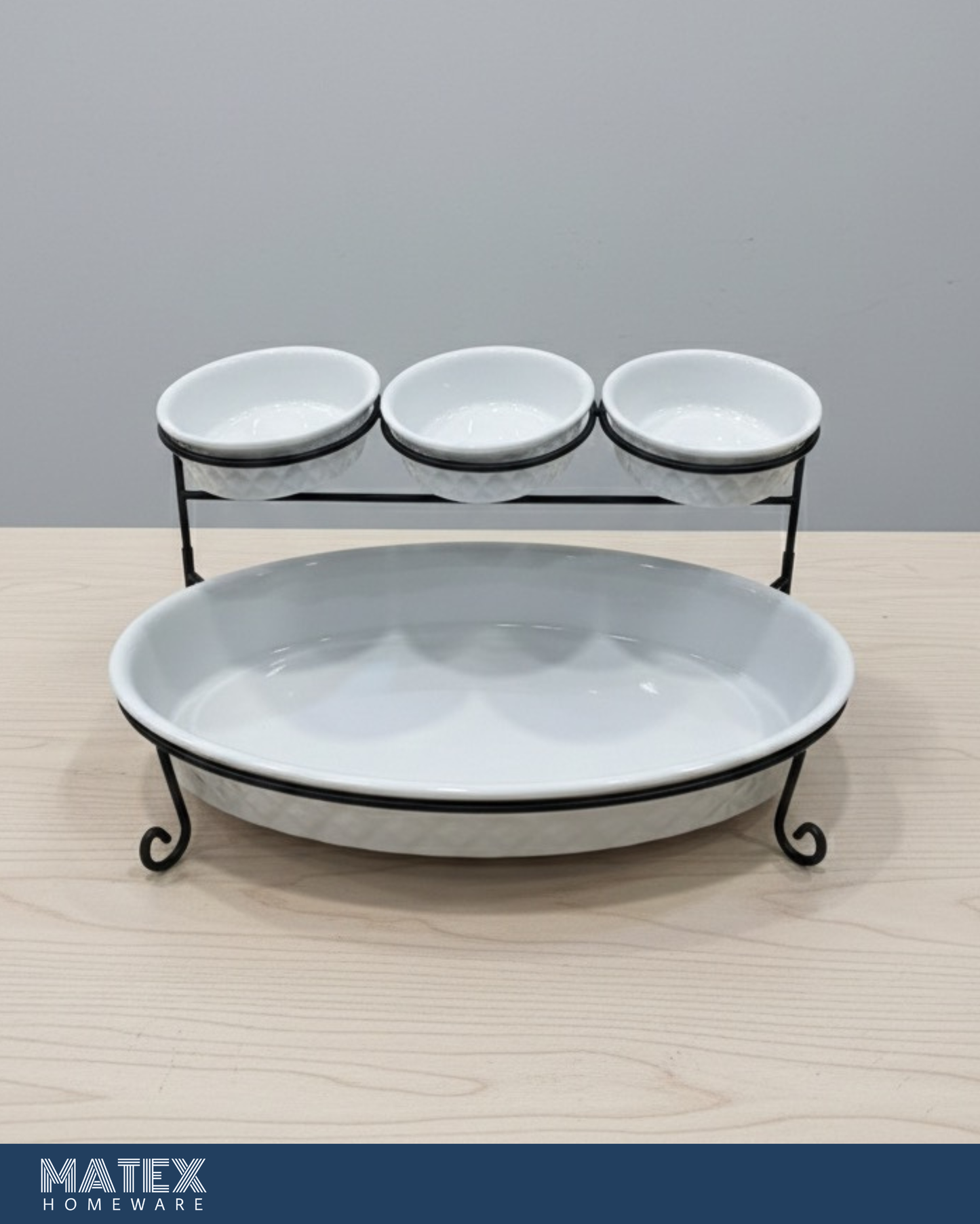 2 TIER OVAL BAKER SERVING SET
