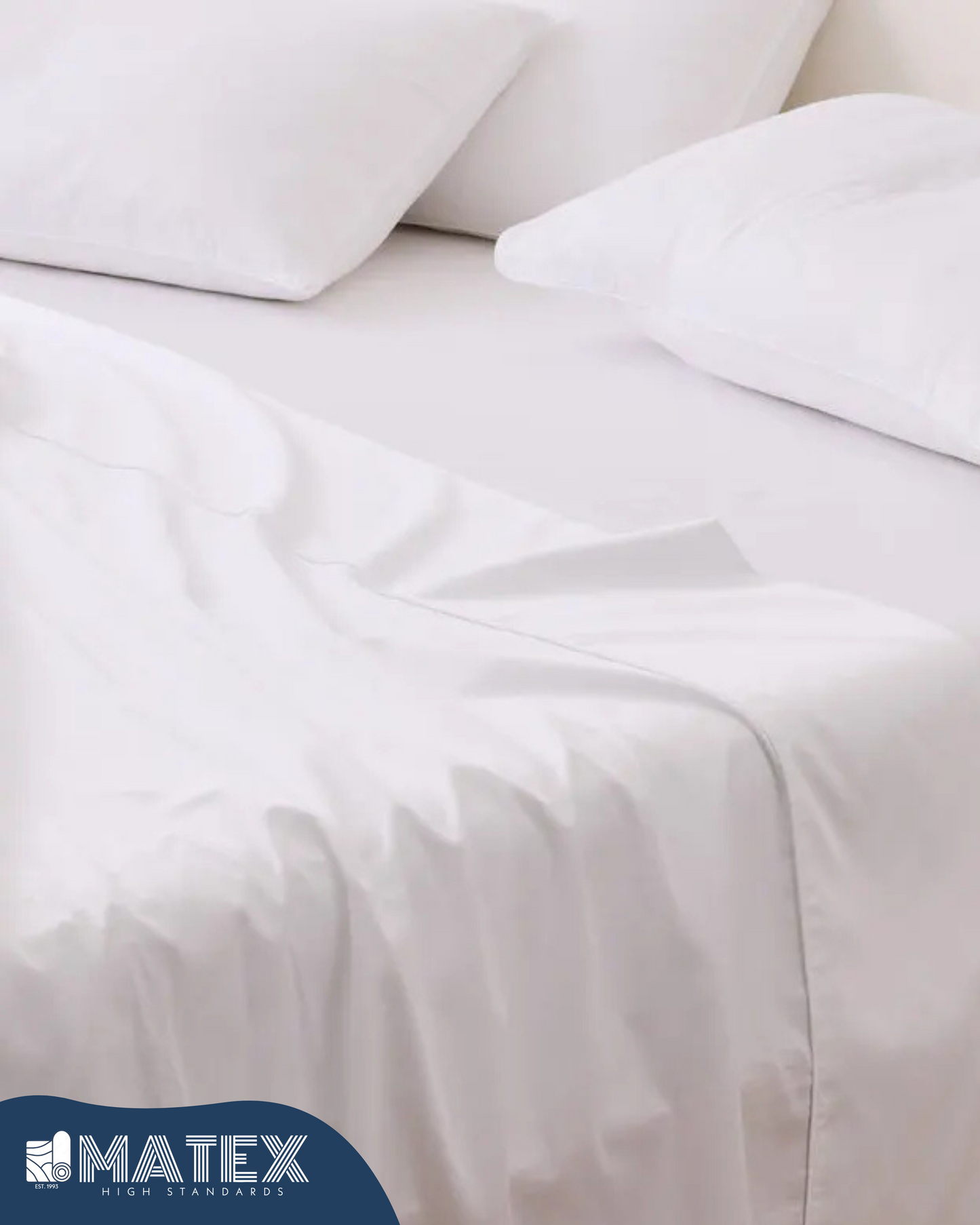 White Full Bed Set Cotton 180TC