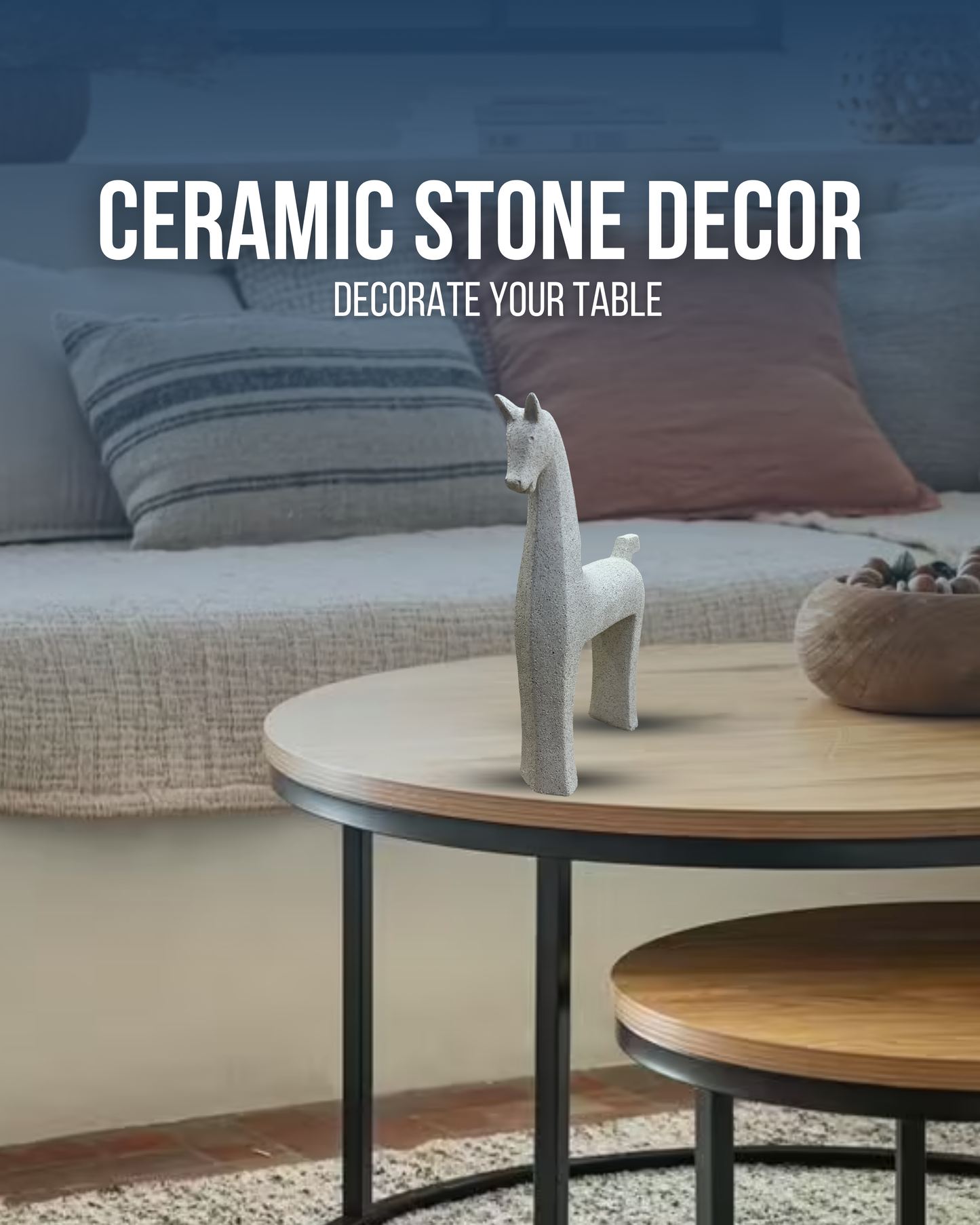 Ceramic Stone Horse Decor