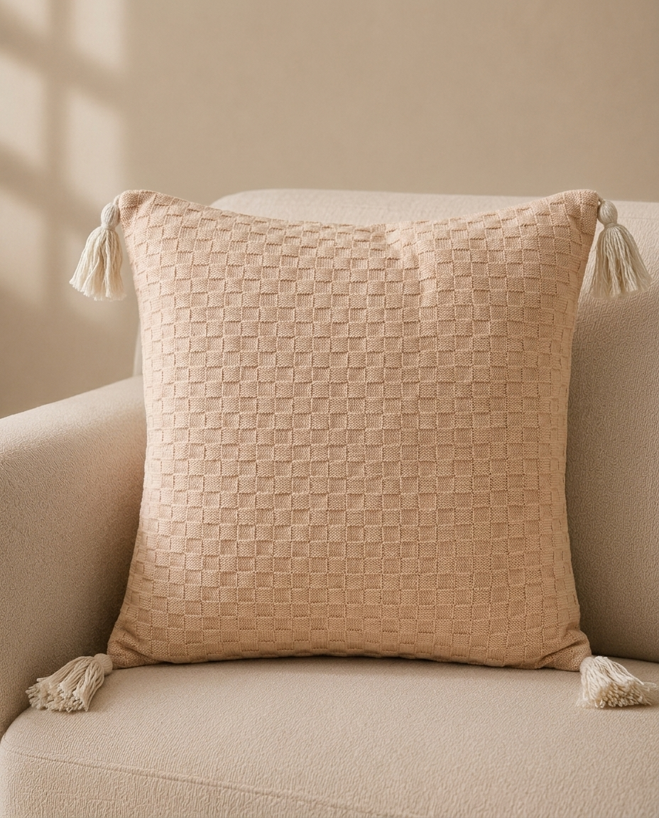 Sandstone Grid Cushion 45x45cm
