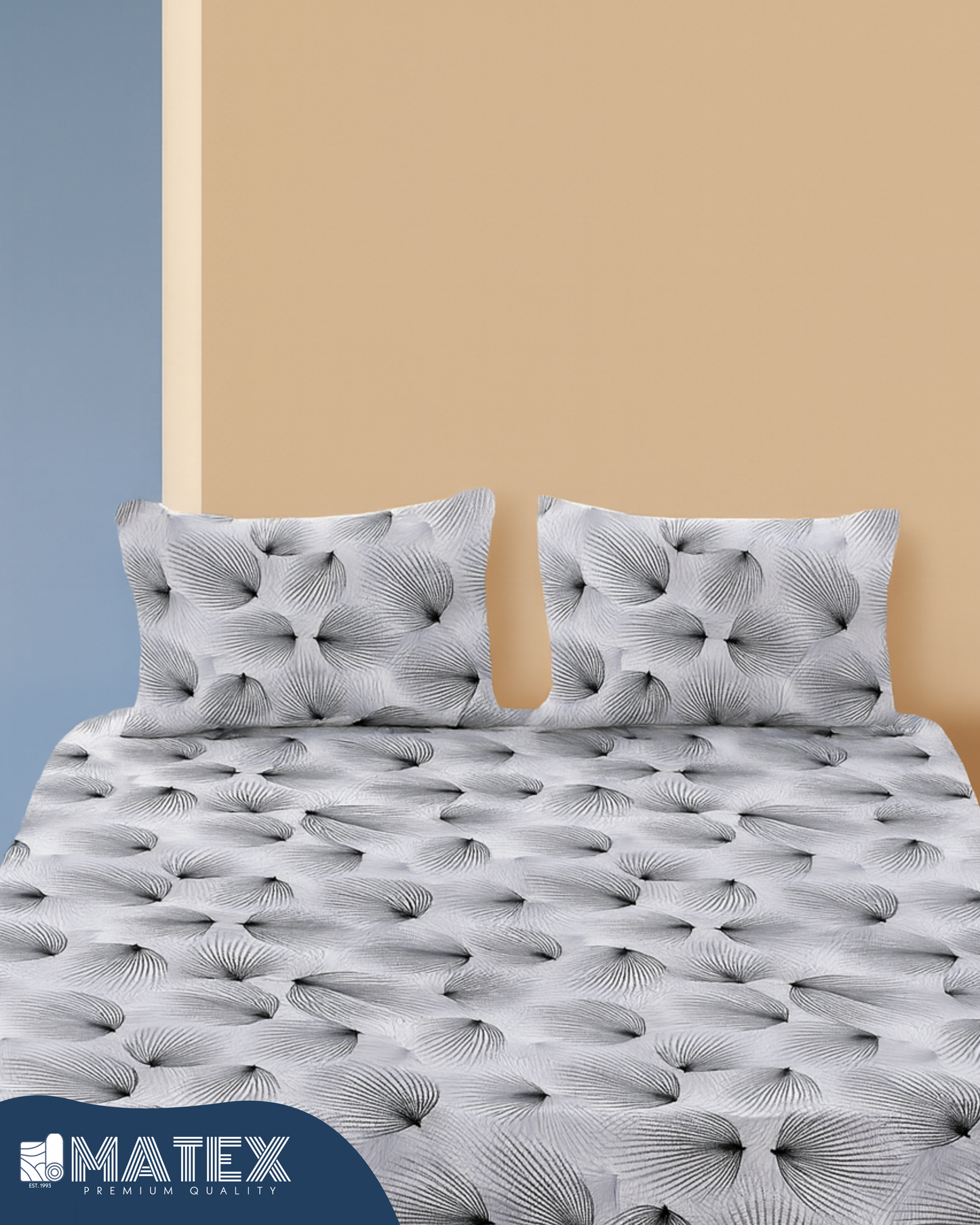 GreyAutumn Pattern Double Size Bed Sheet