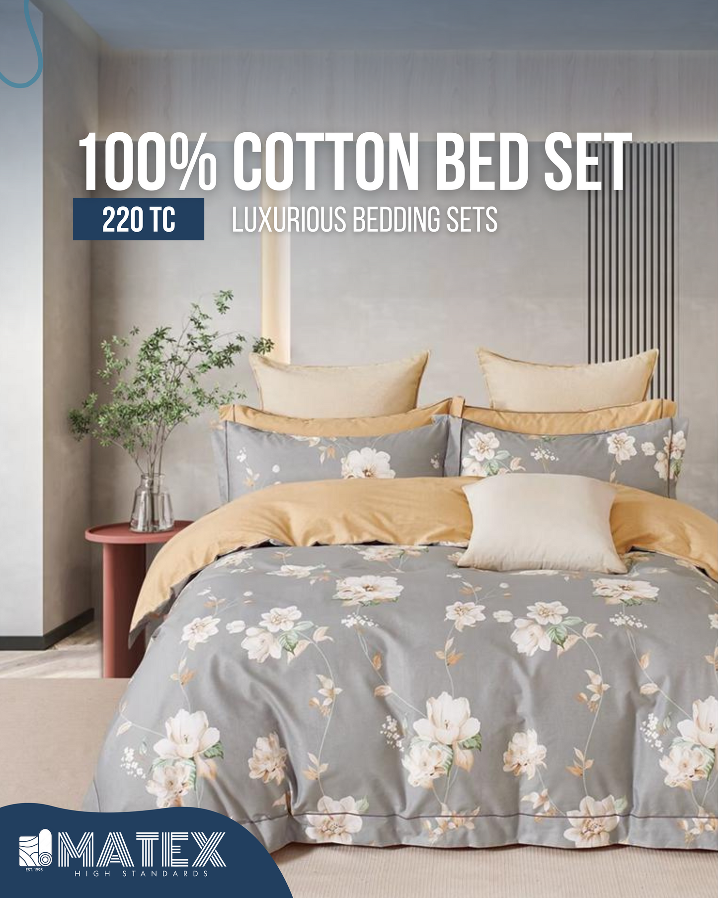 Floral Bed Set 100% Cotton 220TC