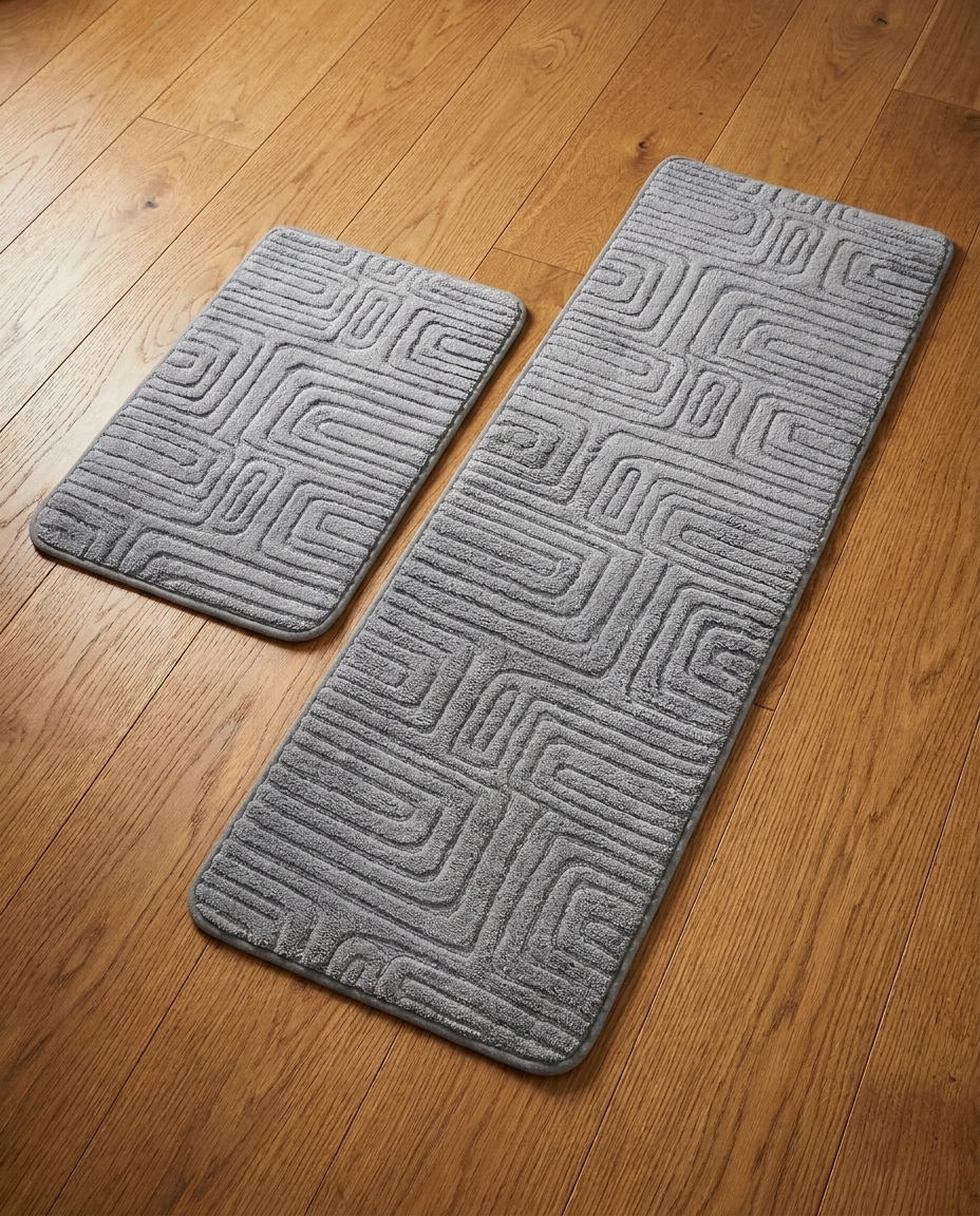 Rabbit Fur Patterns Rug (2pcs)
