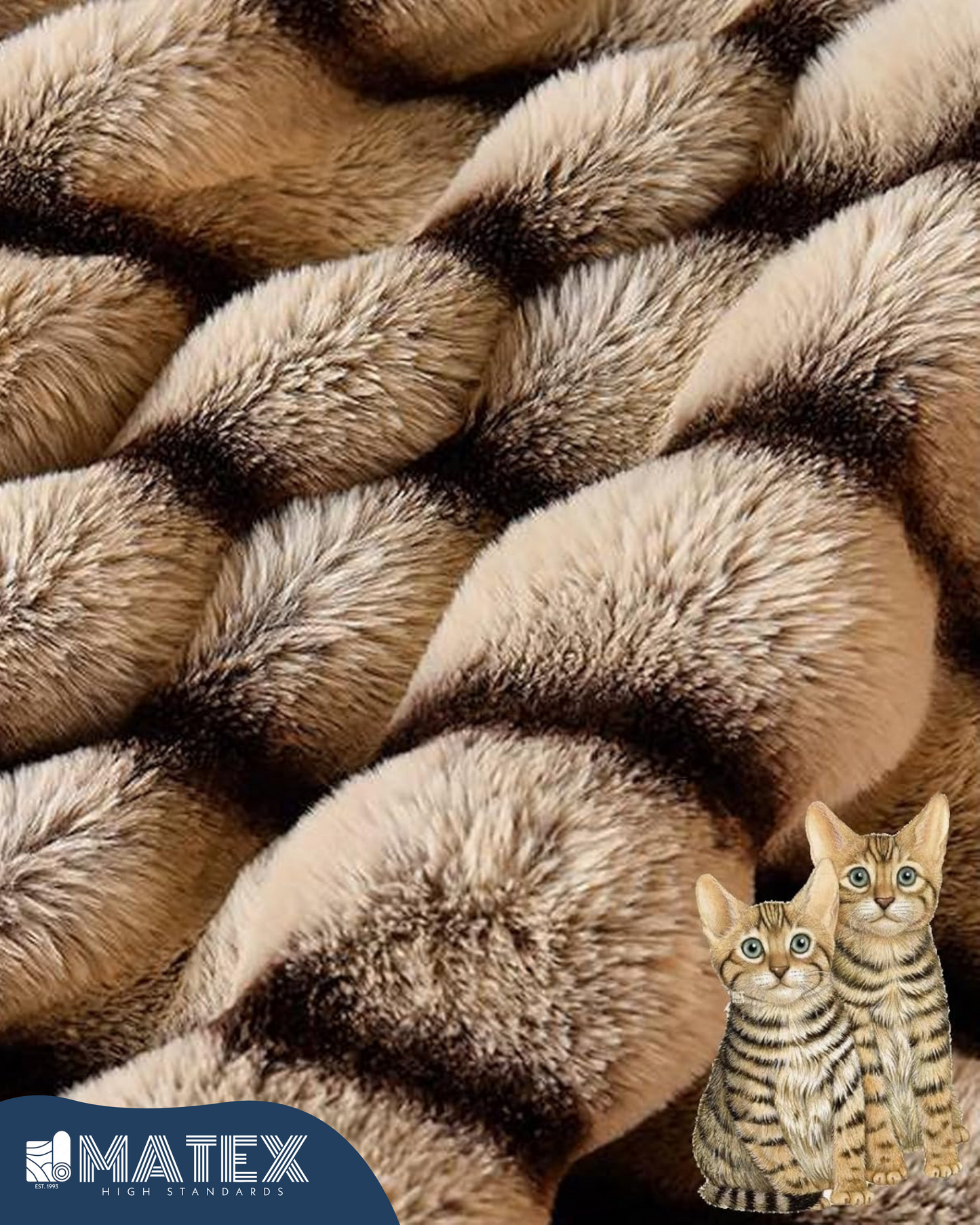 King Size CatLook Chinchilla Faux Fur Sherpa Comforter set (3 pcs)