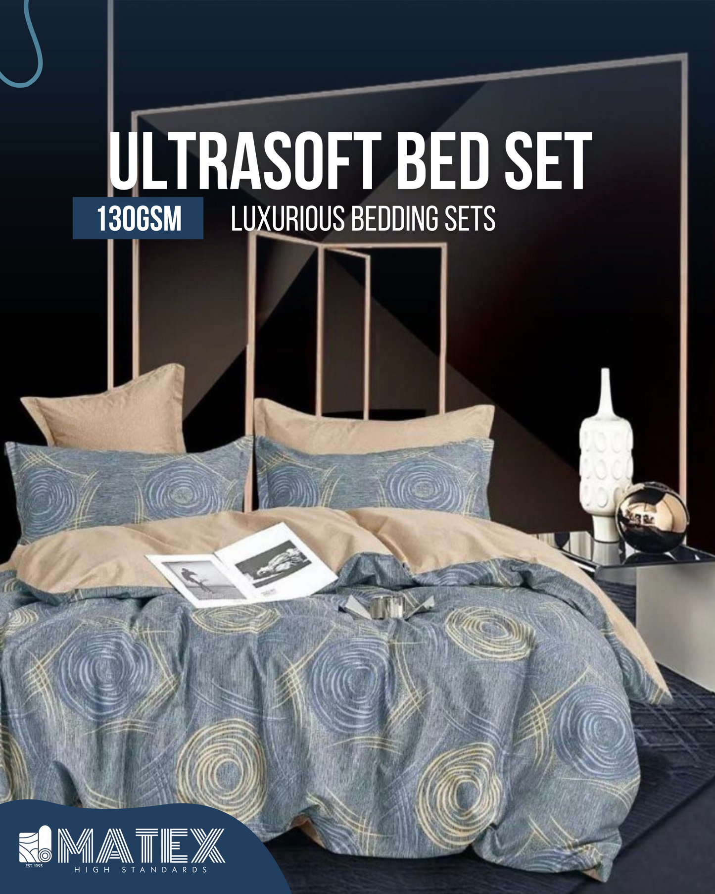 Double size Pattern Bed Set 110 GSM (4 pcs)