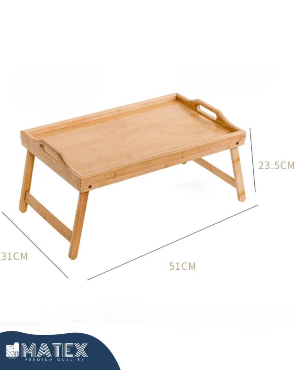 Bamboo Bed Tray Table with Foldable Legs