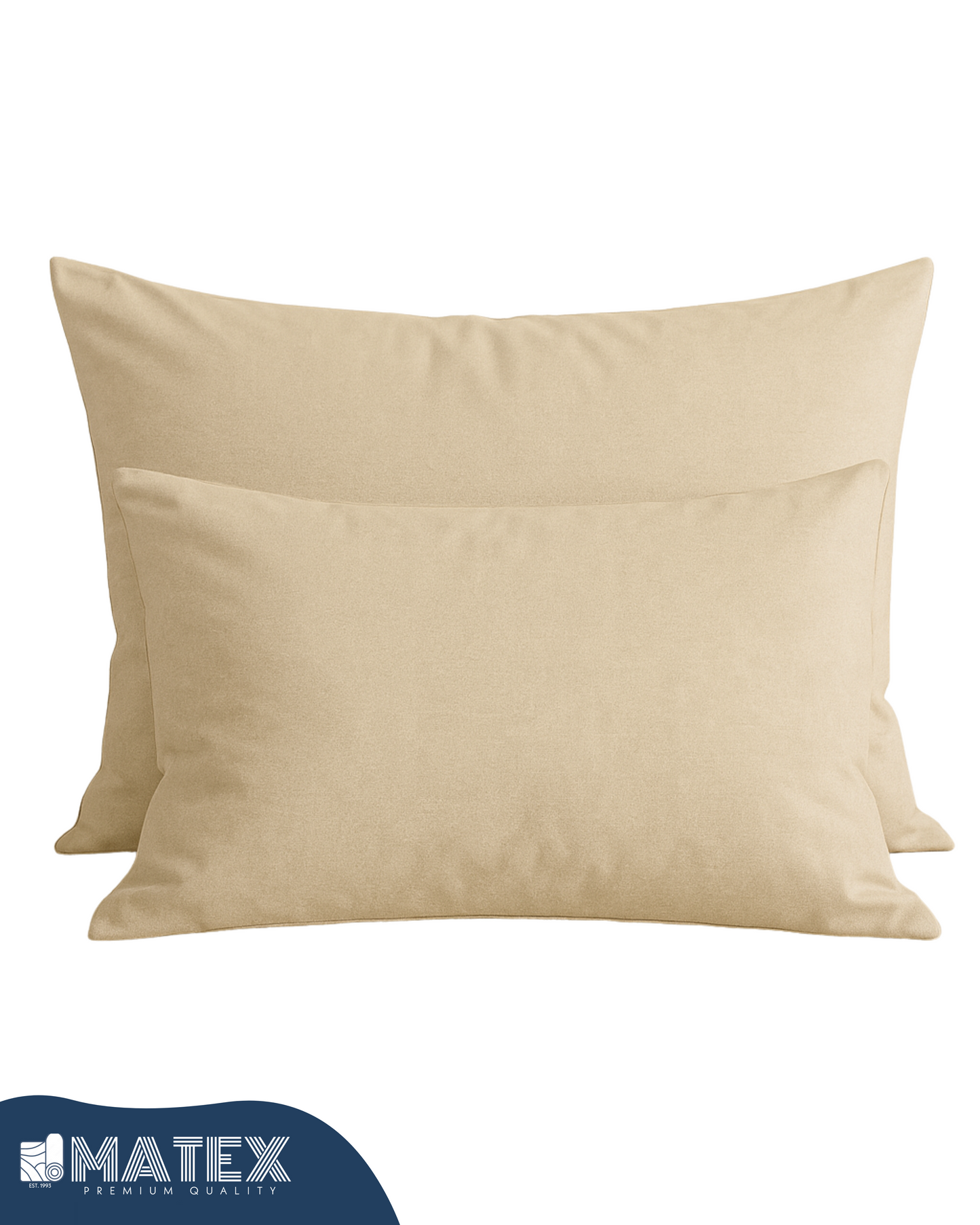 Beige Cotton Pillow Case - Envelope Enclosure - 2 Pack