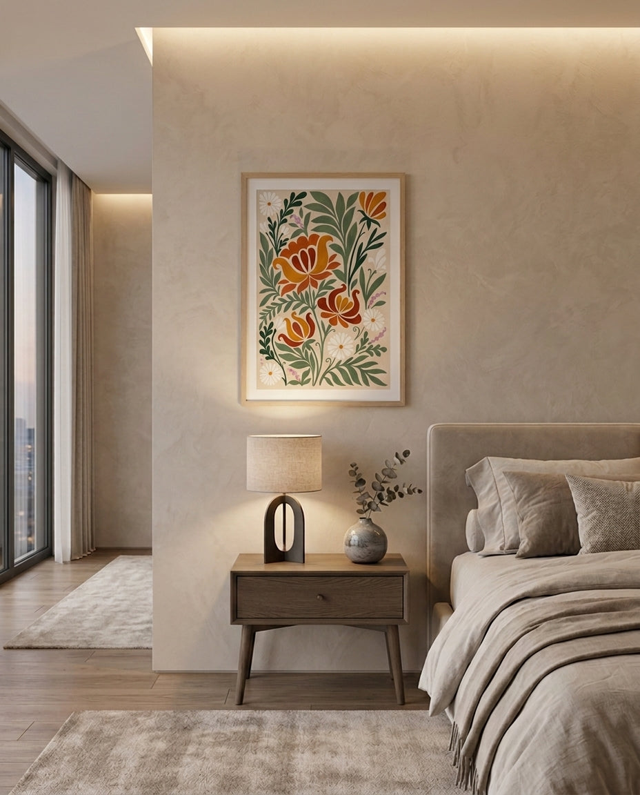 Wood Framed Wall Art – Autumn Meadow
