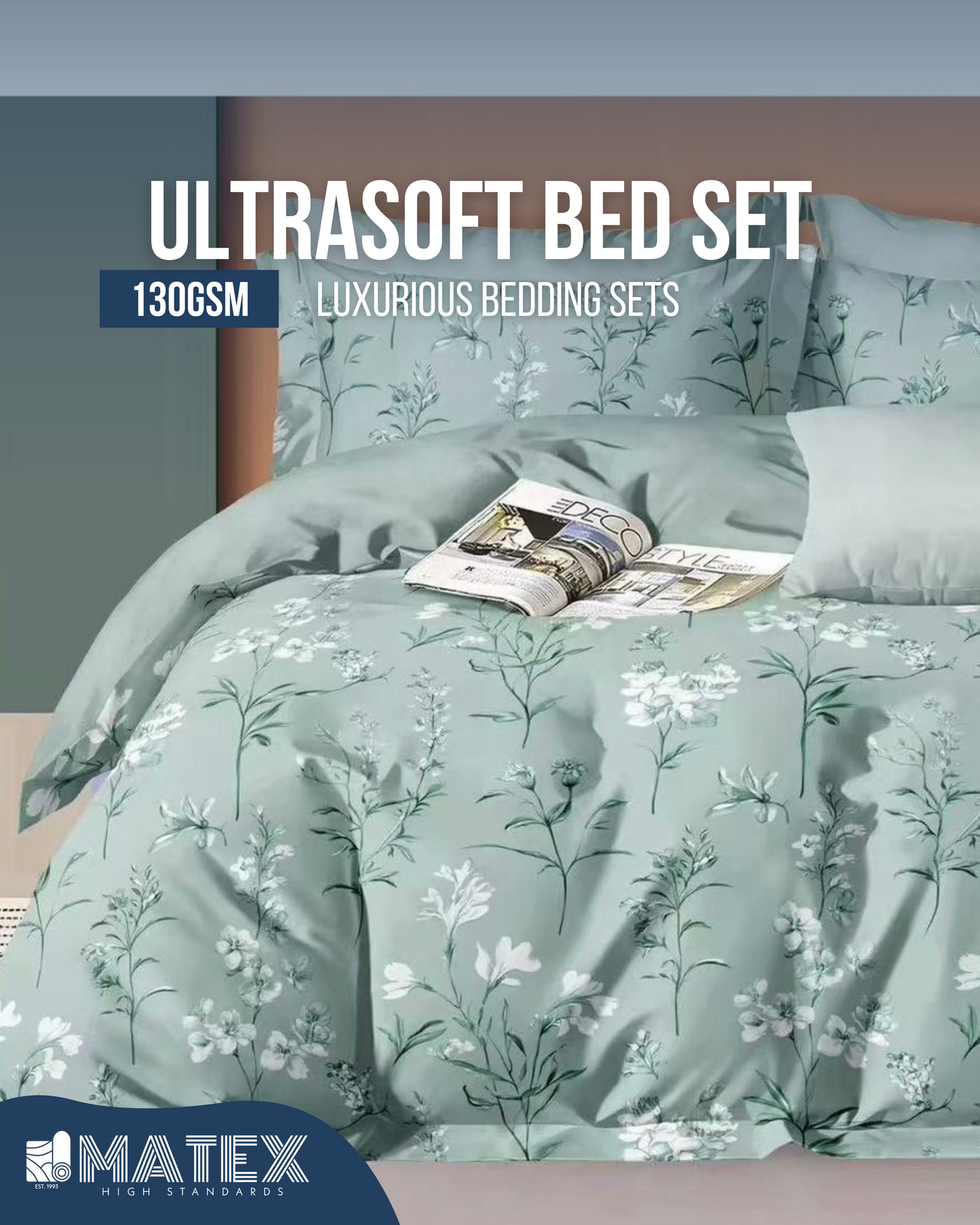 Single size GreenFlower Bed set 130 GSM (3 pcs)