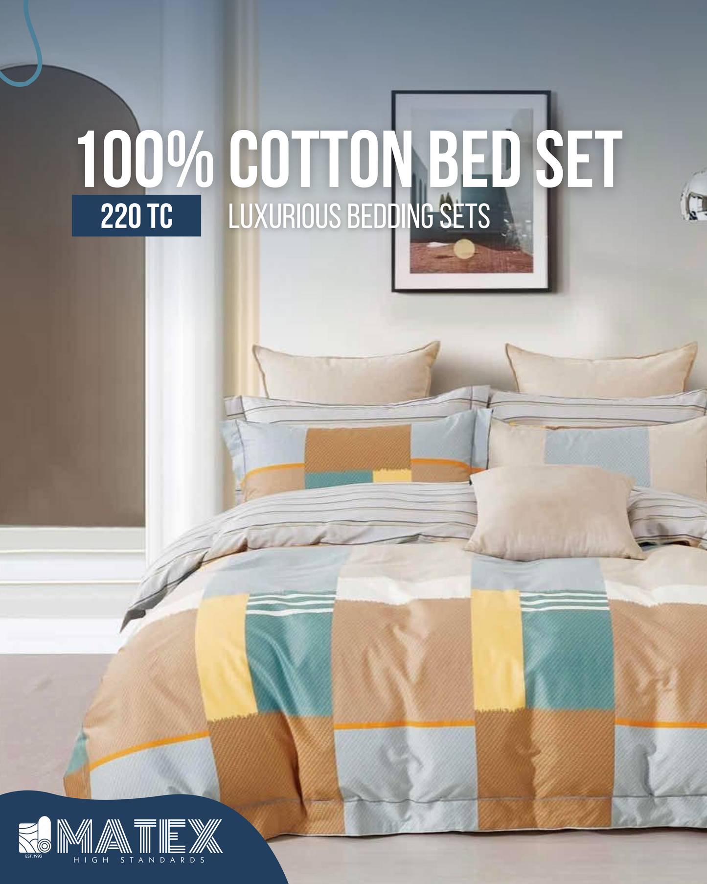 Classic Hall Bed Set 100% Cotton 220TC