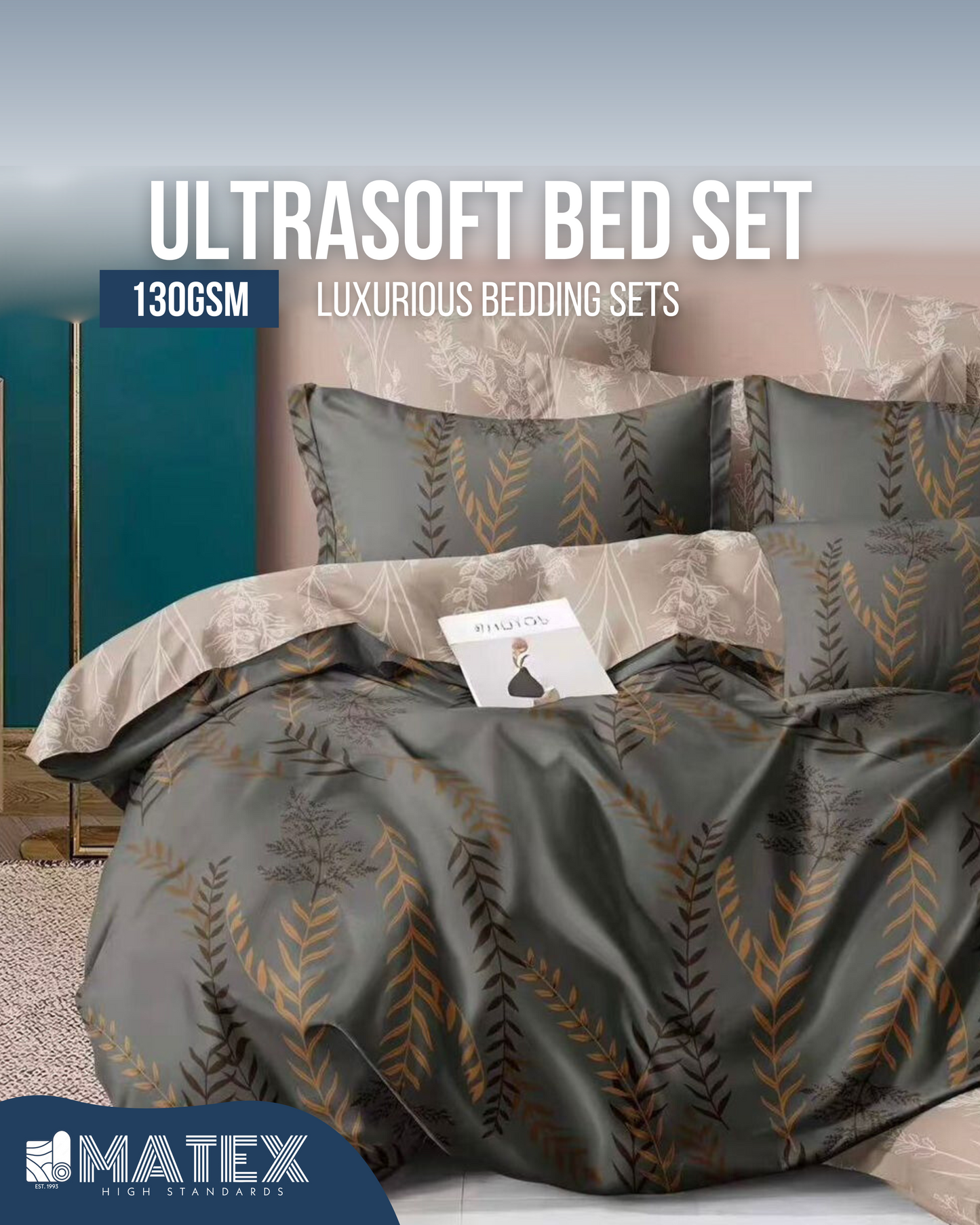 Single size OliveGold Bed set 130 GSM (3 pcs)