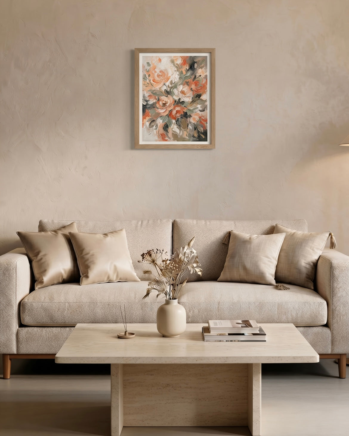 MATEX Framed Wall Art – Blush Bloom Symphony