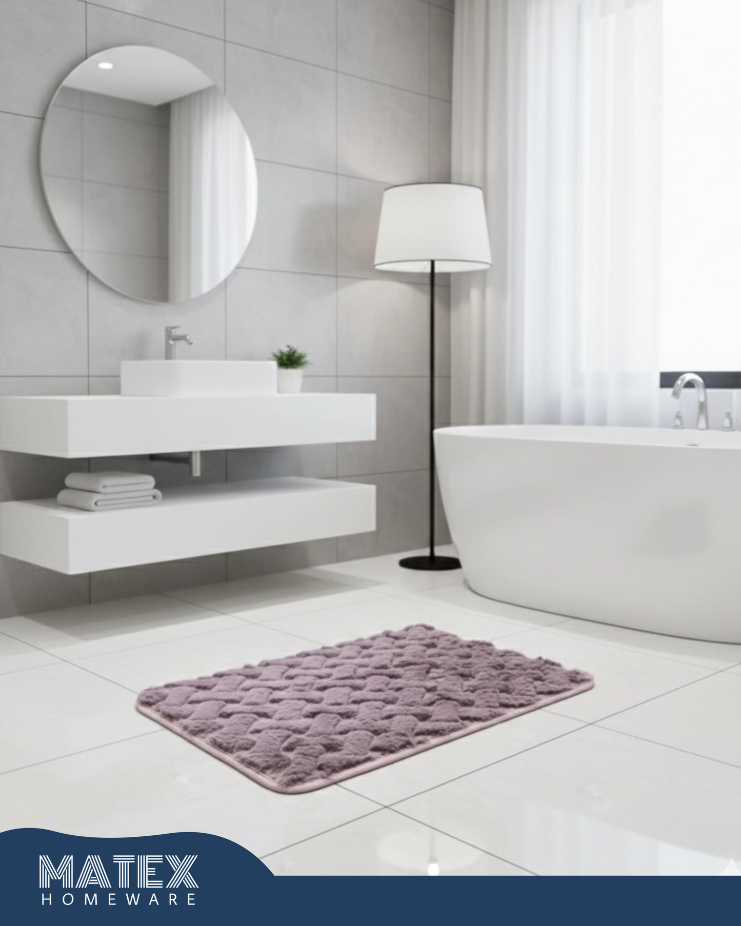 Rabbit Fur Stripes Rug - 50x80 cm