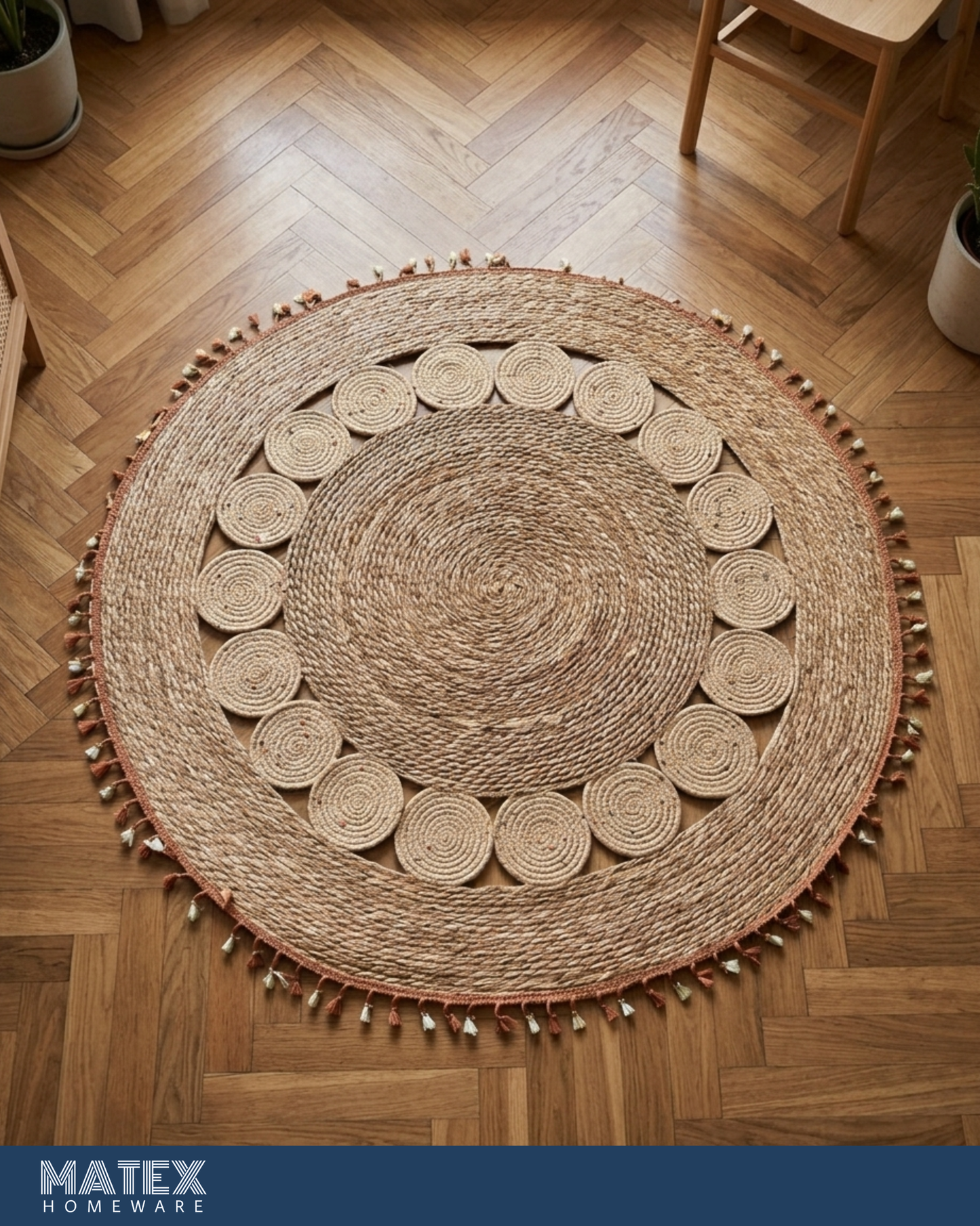 Solara Weave II Moroccan Jute Rug 120 cm