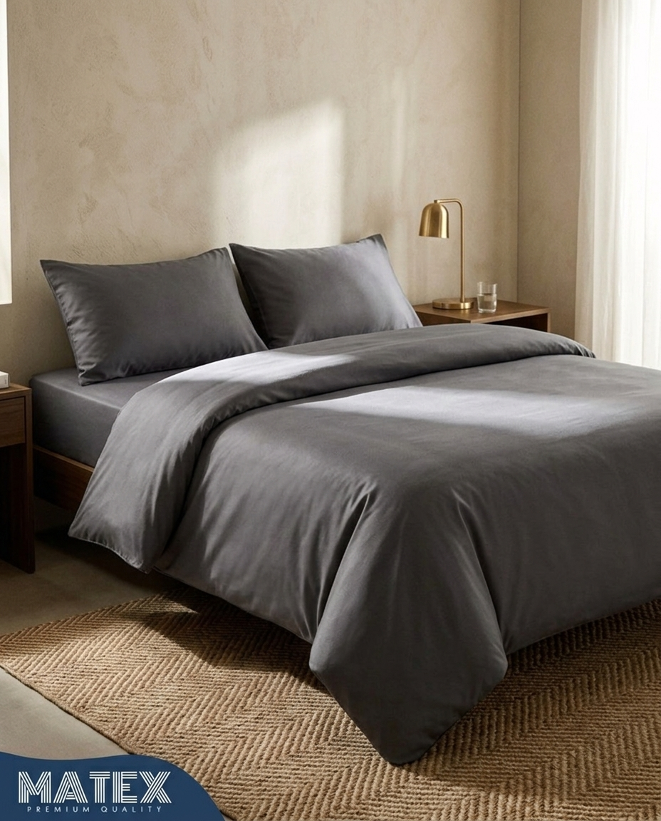 Charcoal Full Bed Set Cotton 180TC