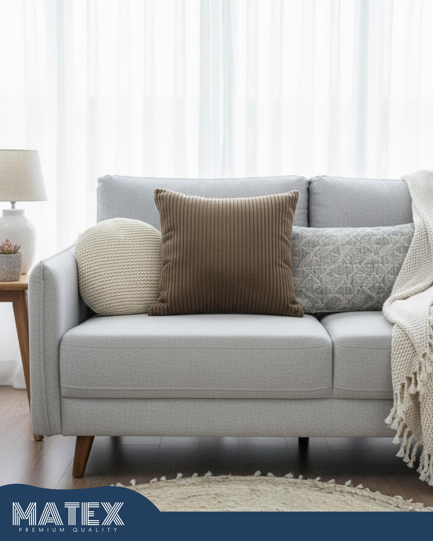 Valeria Brown Furr Pattern Decor Cushion 45x45cm