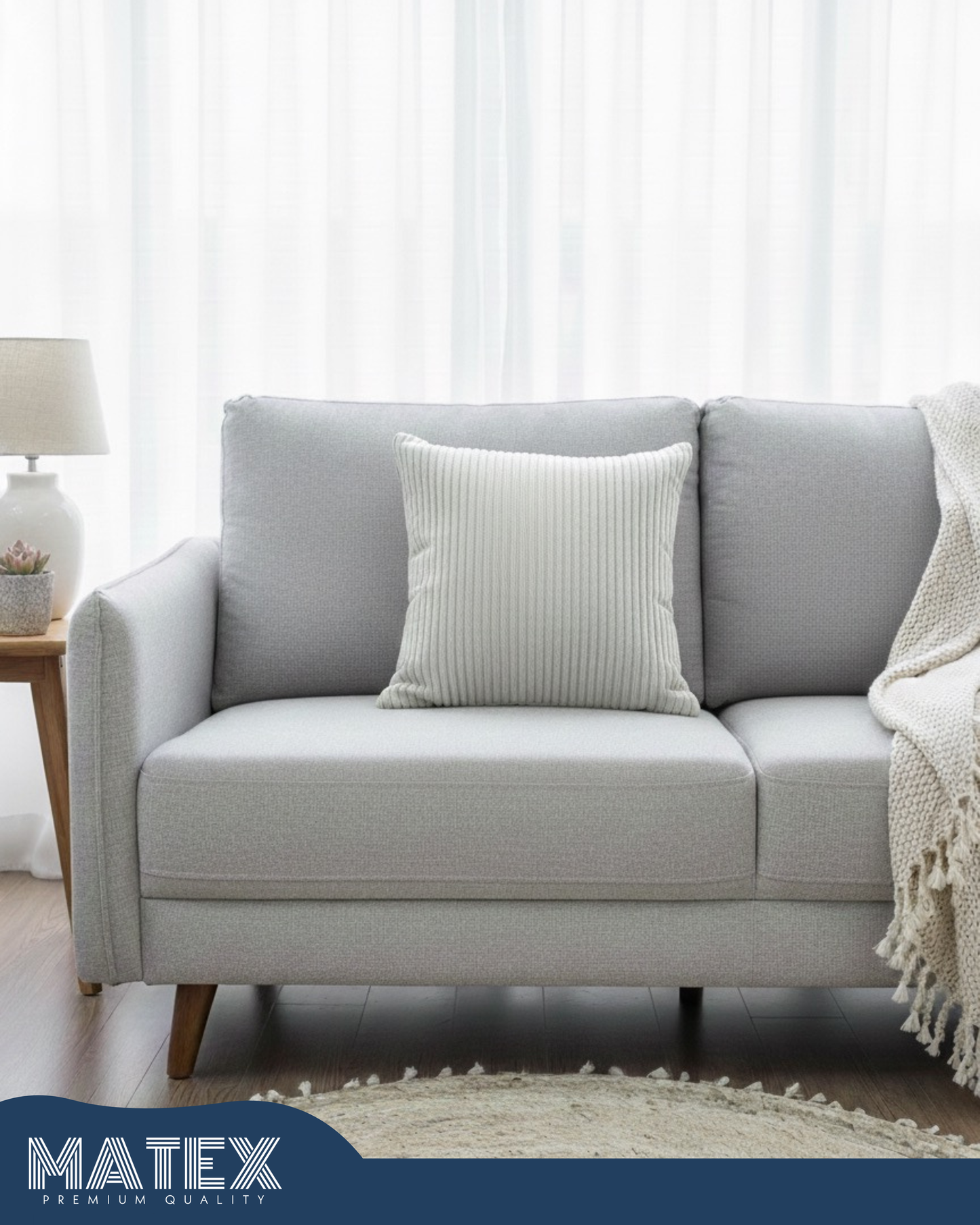 Valeria White Furr Pattern Decor Cushion 45x45cm