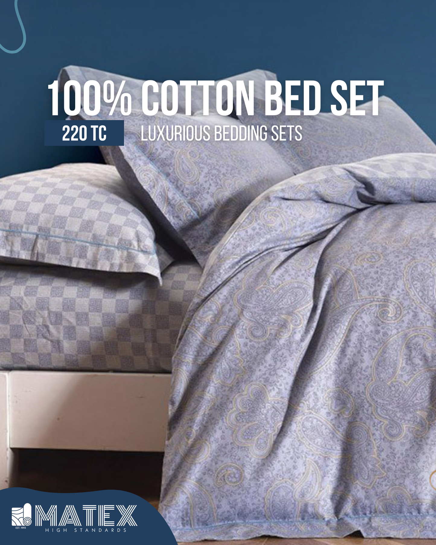 Asabella Italian Bed Set 100% Cotton 180TC