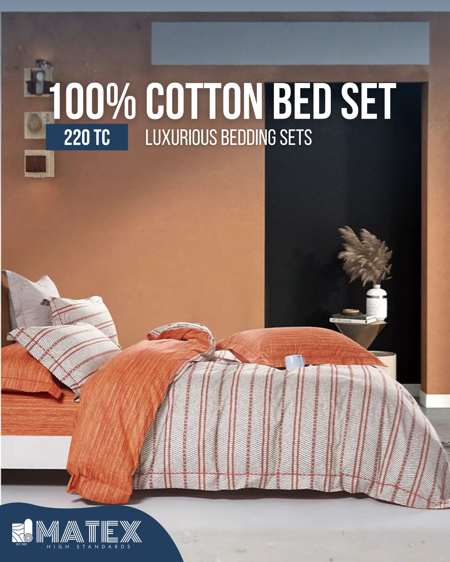 RigidMain Bed Set 100% Cotton 220TC