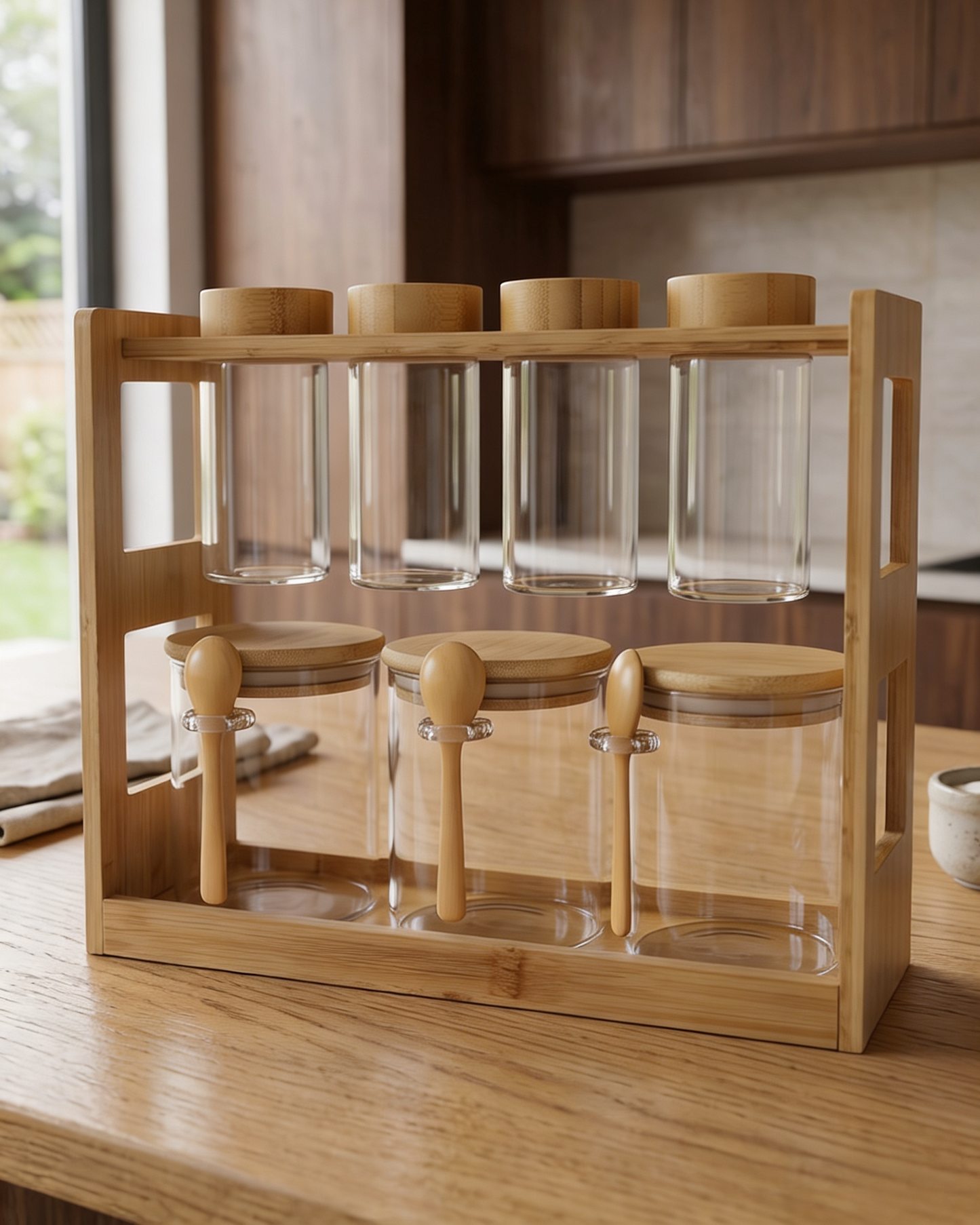 Nordic Bamboo Kitchen Organizer Set (7pcs)