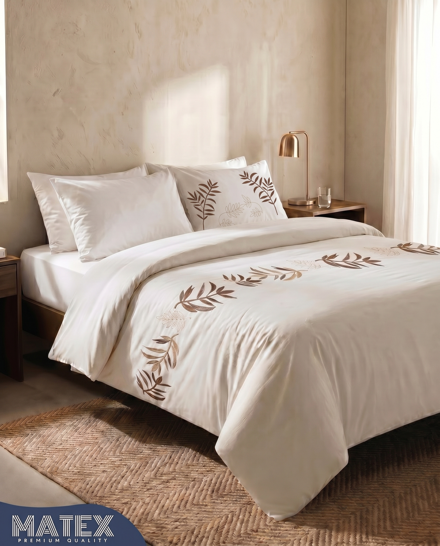 Monceau Garden Cotton Embroidered Bed Set (4pcs)