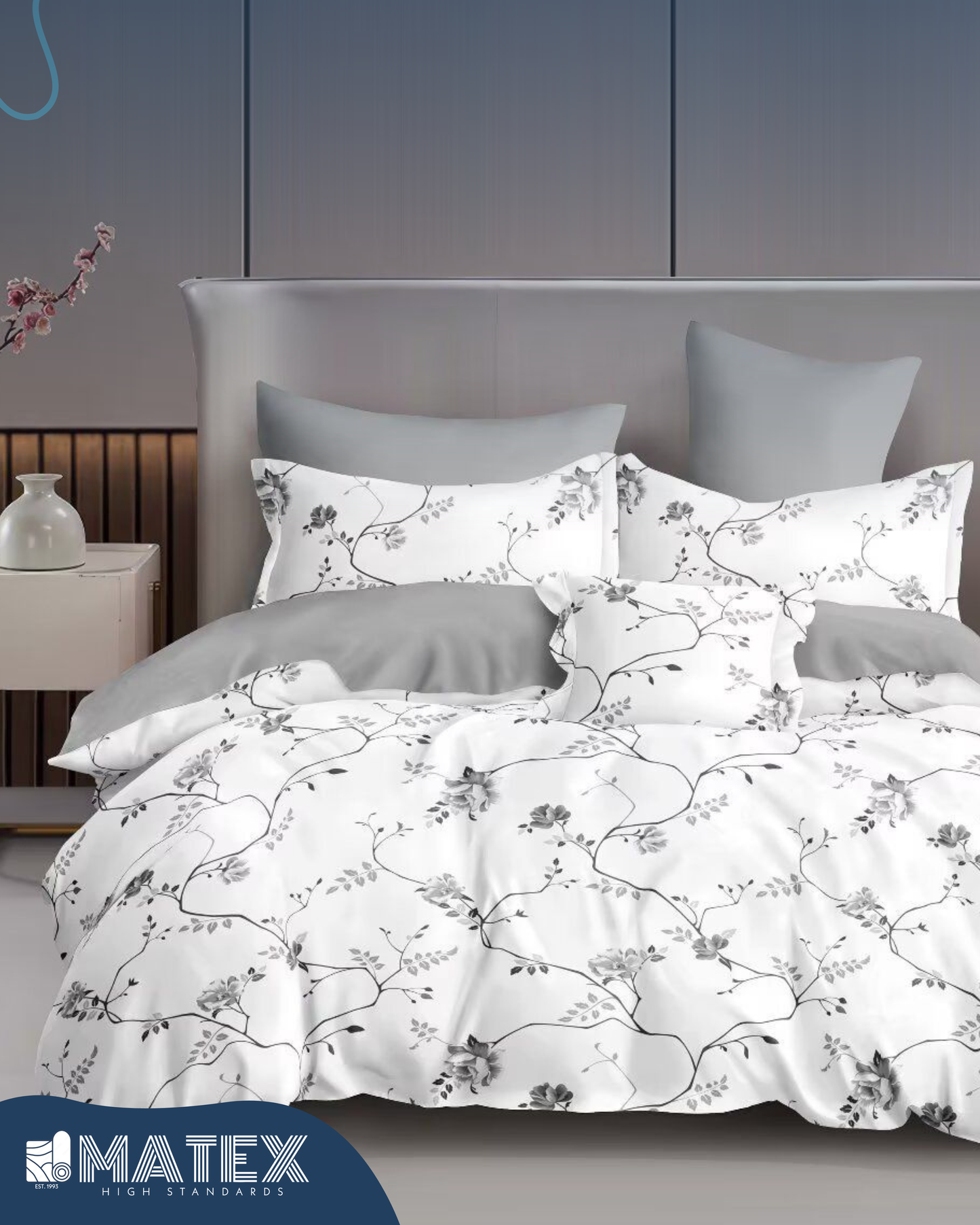 WhiteGrey Autumn Ultra Premium Full Bed set