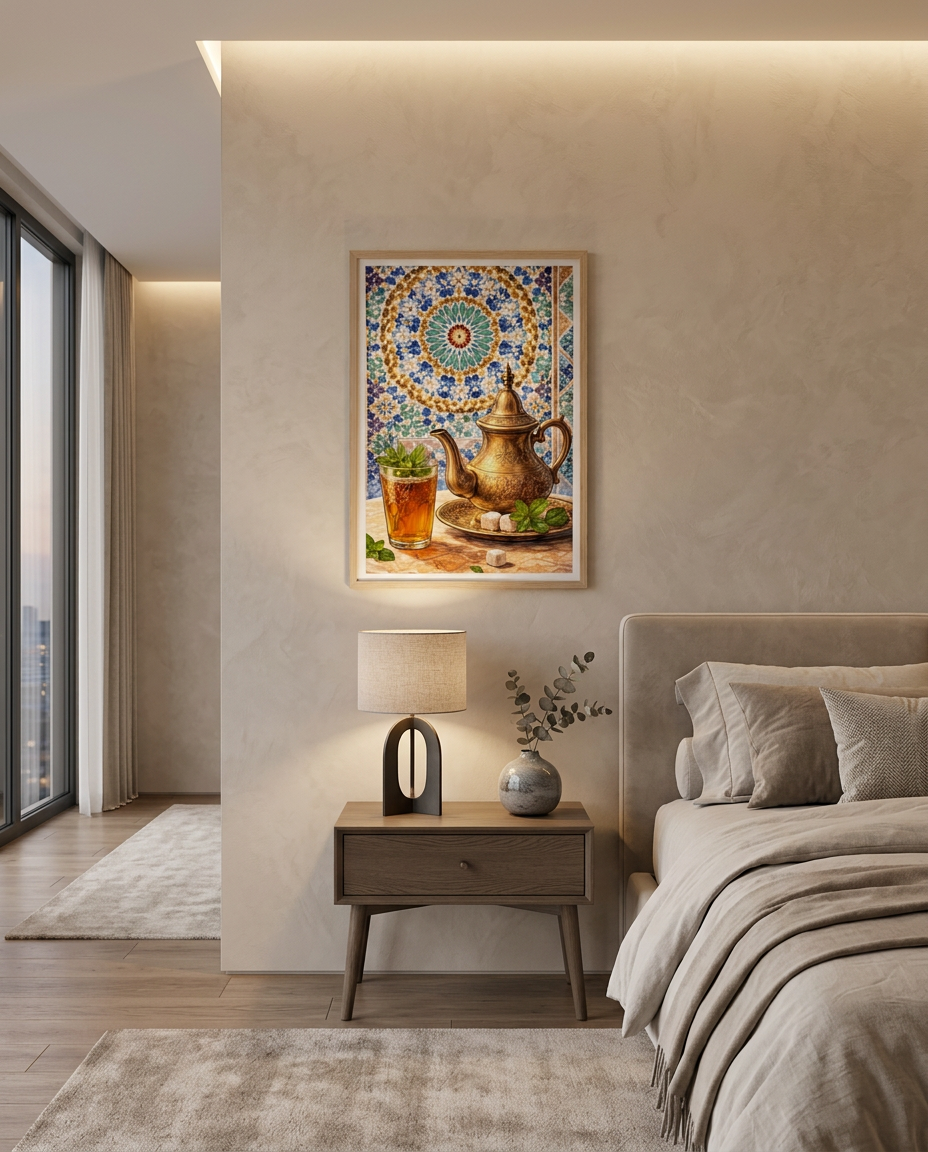 MATEX Framed Wall Art – Marrakesh Mint Ritual