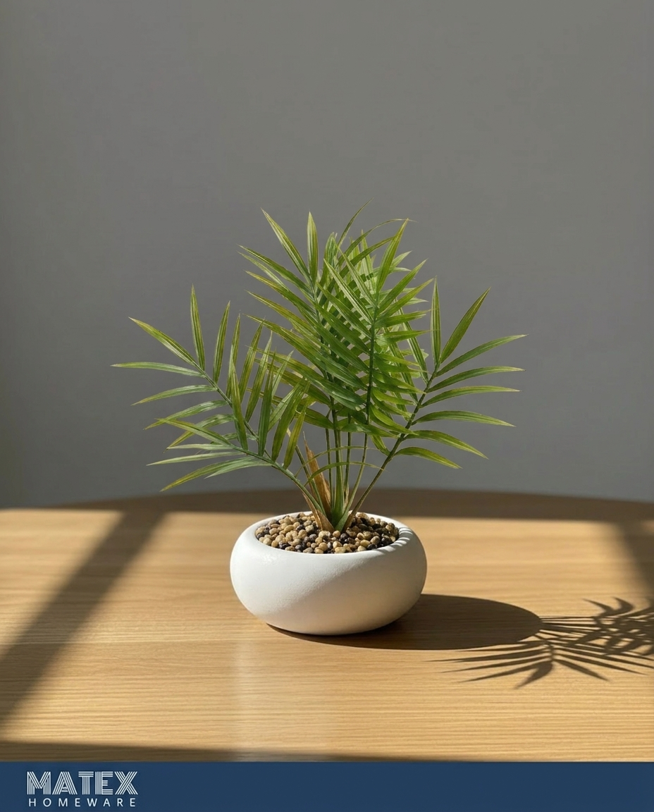 Verdant Palm Accent Pot
