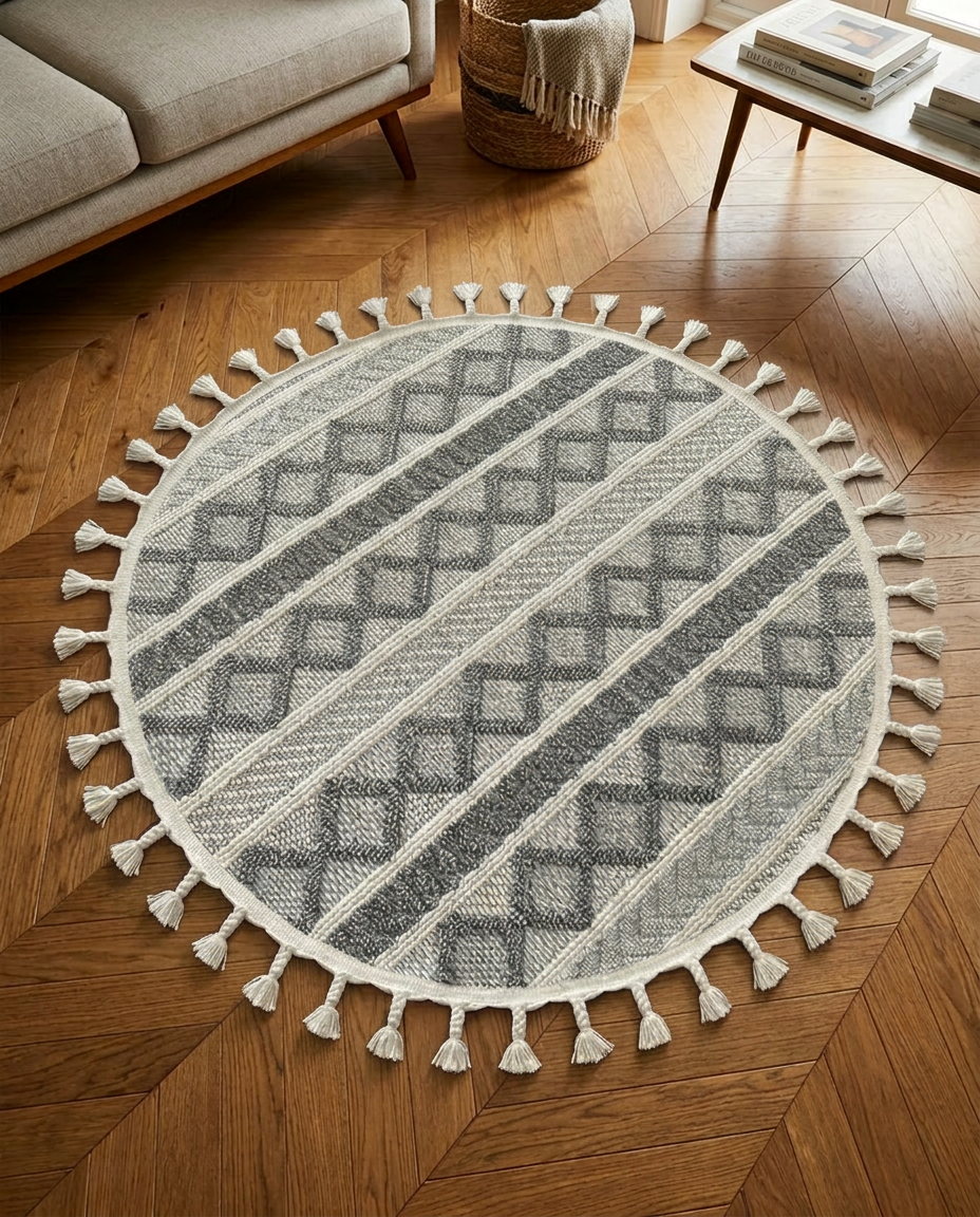 Casablanca Mist Round Rug 120cm