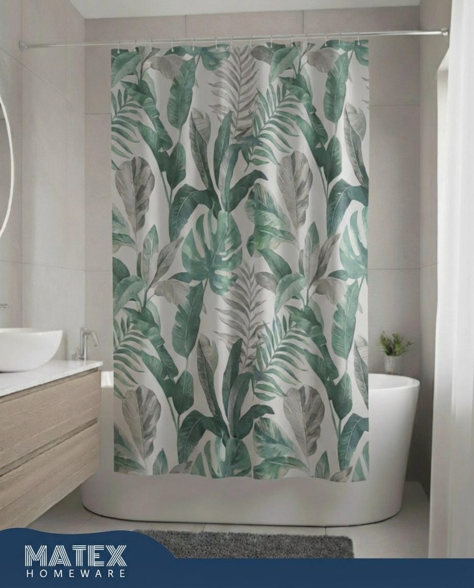 Pattern Green Jungle Waterproof Shower Curtain 180x180cm