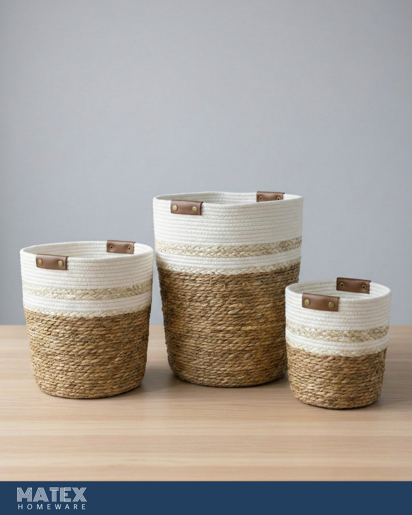 Storage Woven Vintage White Basket