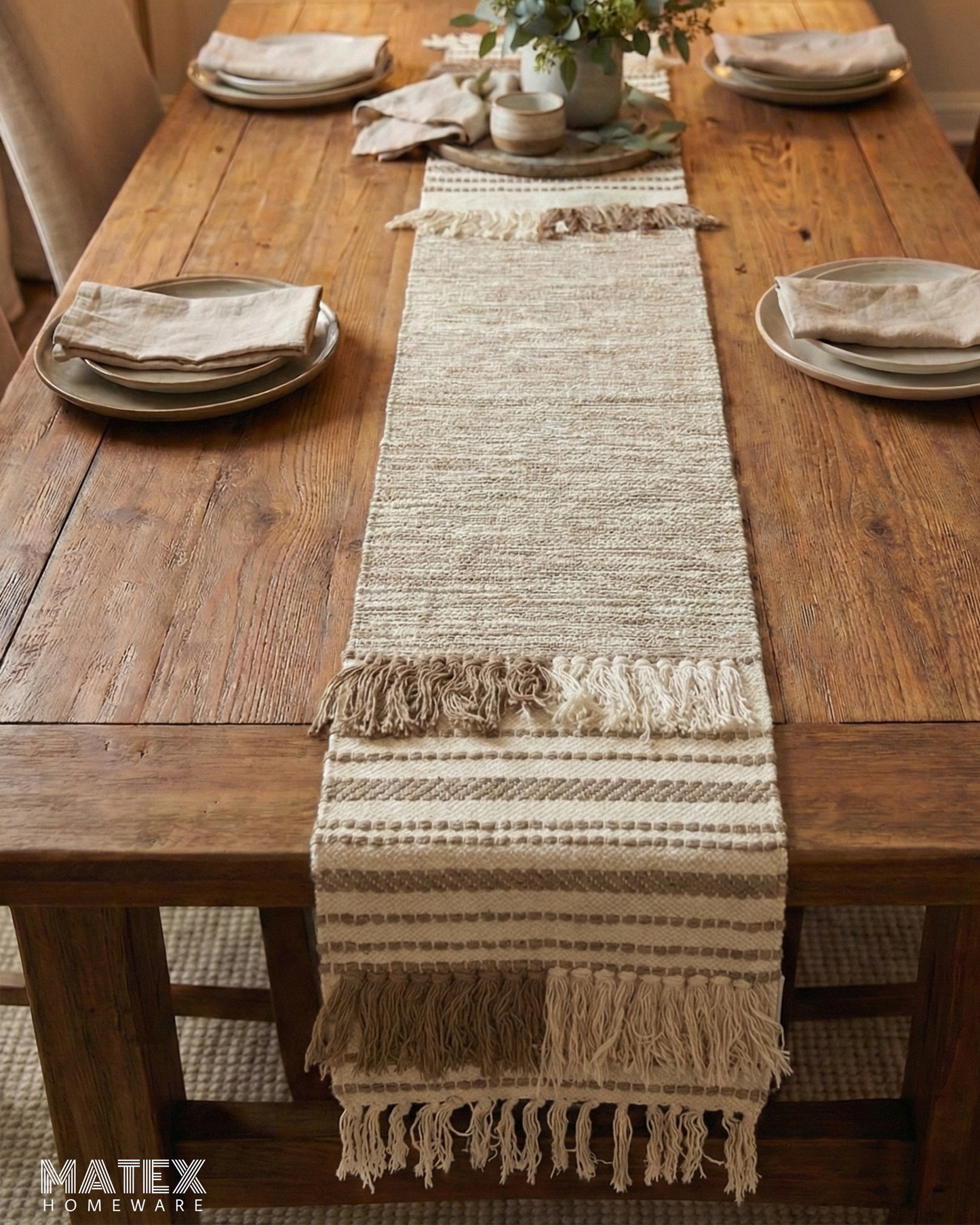 Indian Stripped Table Runner - 35x172 cm