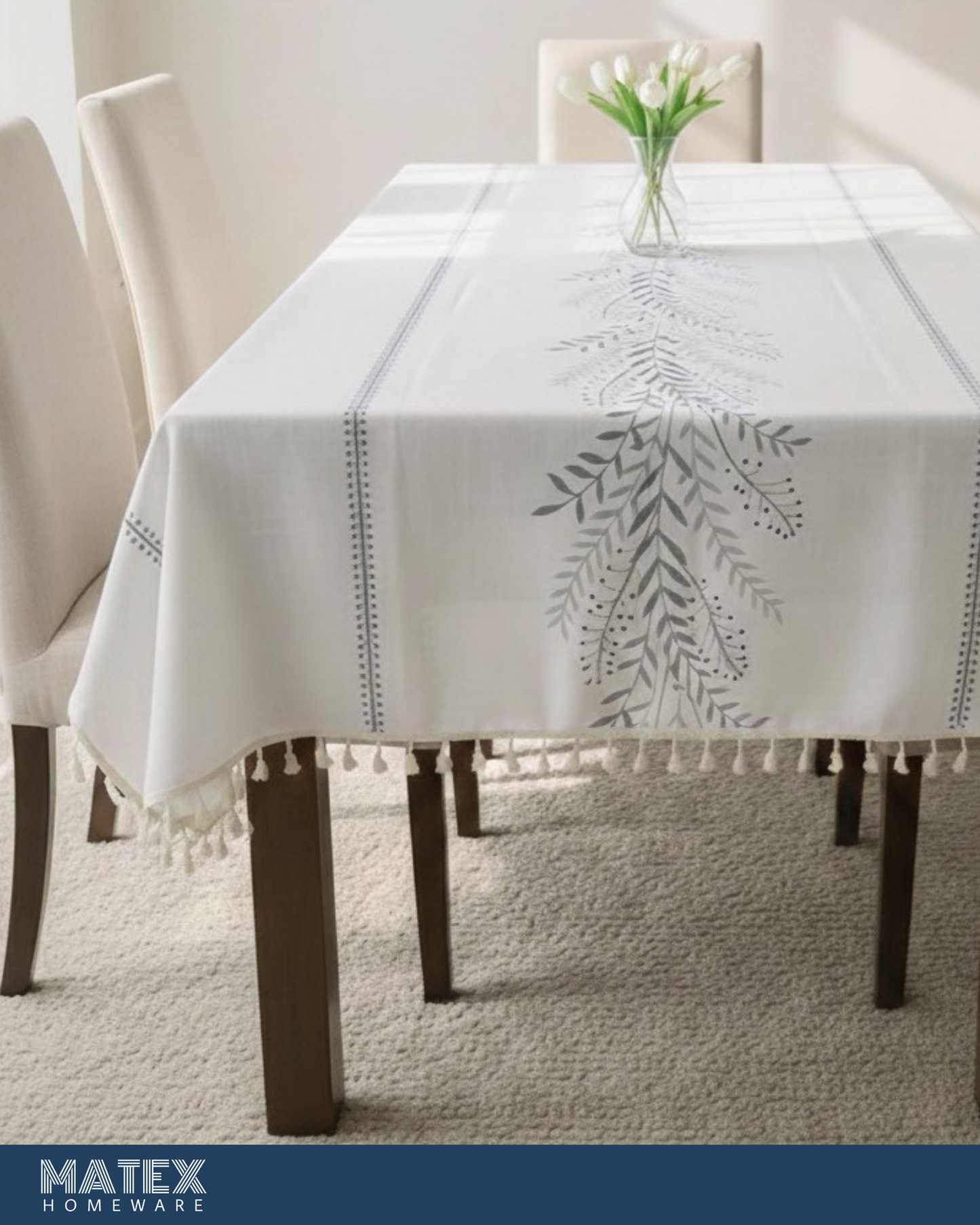 Kernels Blue Premium Linen Table Cover - 140x220 cm