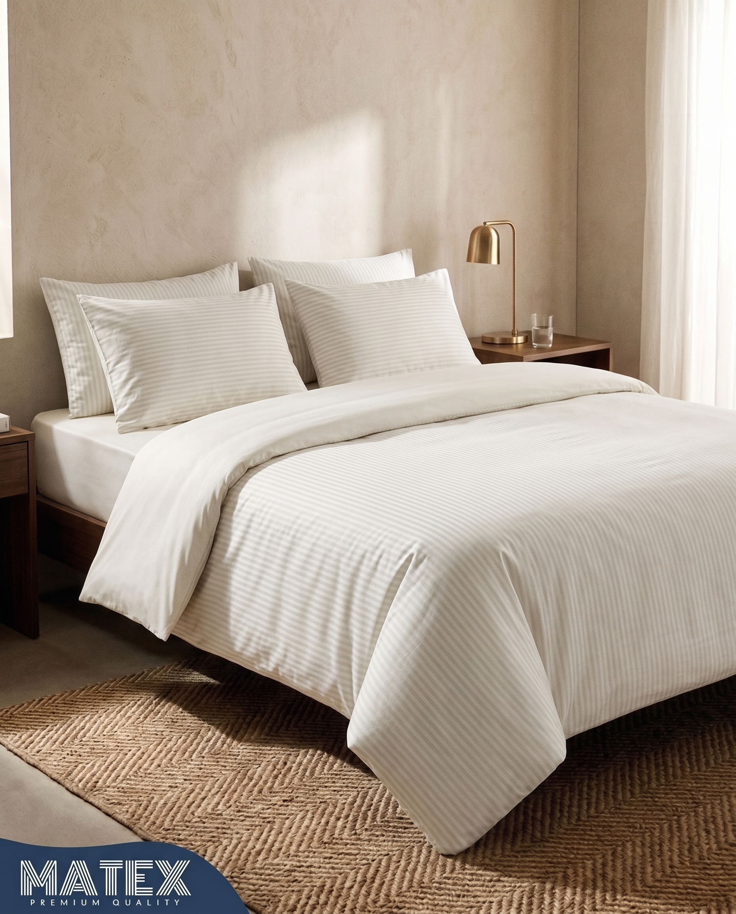 CottonLine™ Ivory Stripe Bed Set