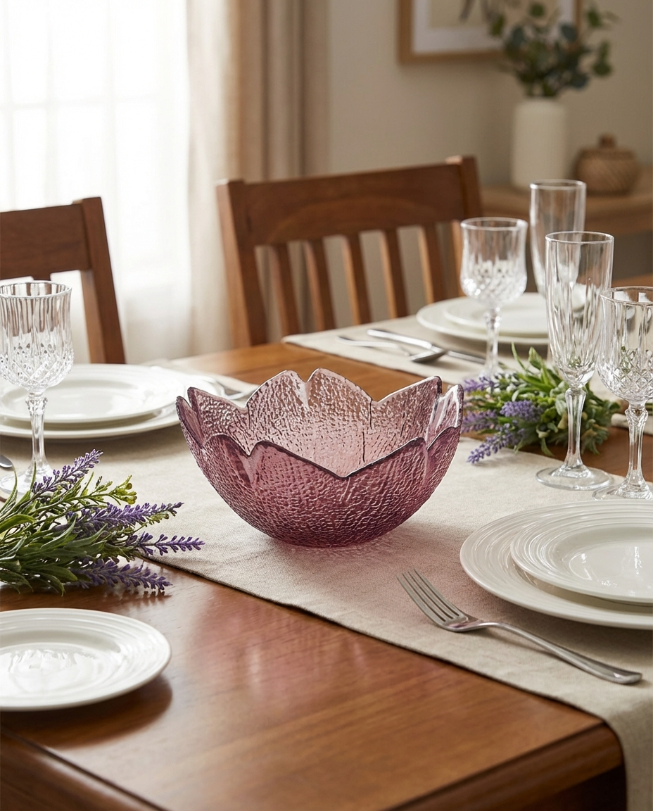 Lilac Violet Flowel Bowel - Glass