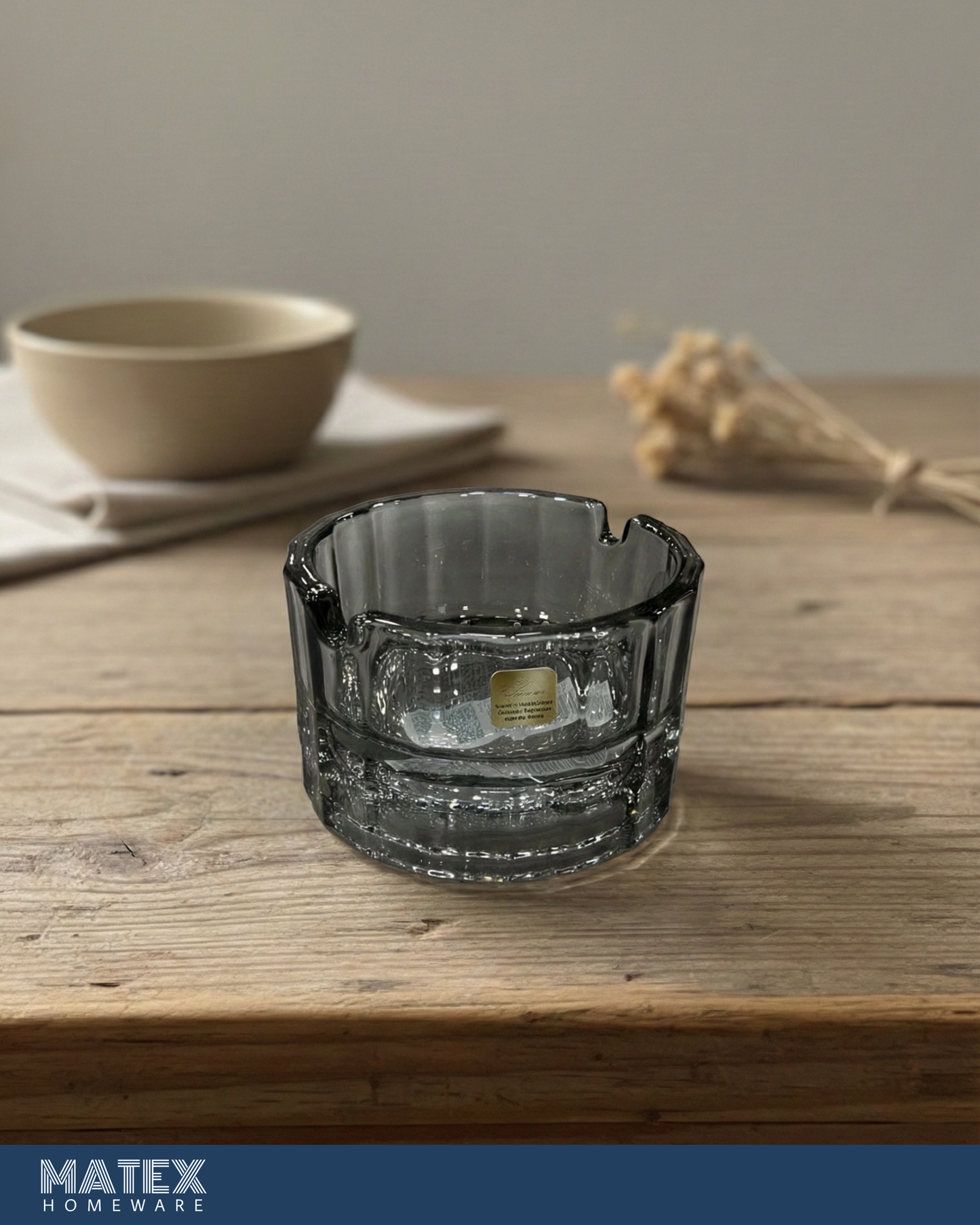 Heavy Cylinder Glass Premium Ashtray