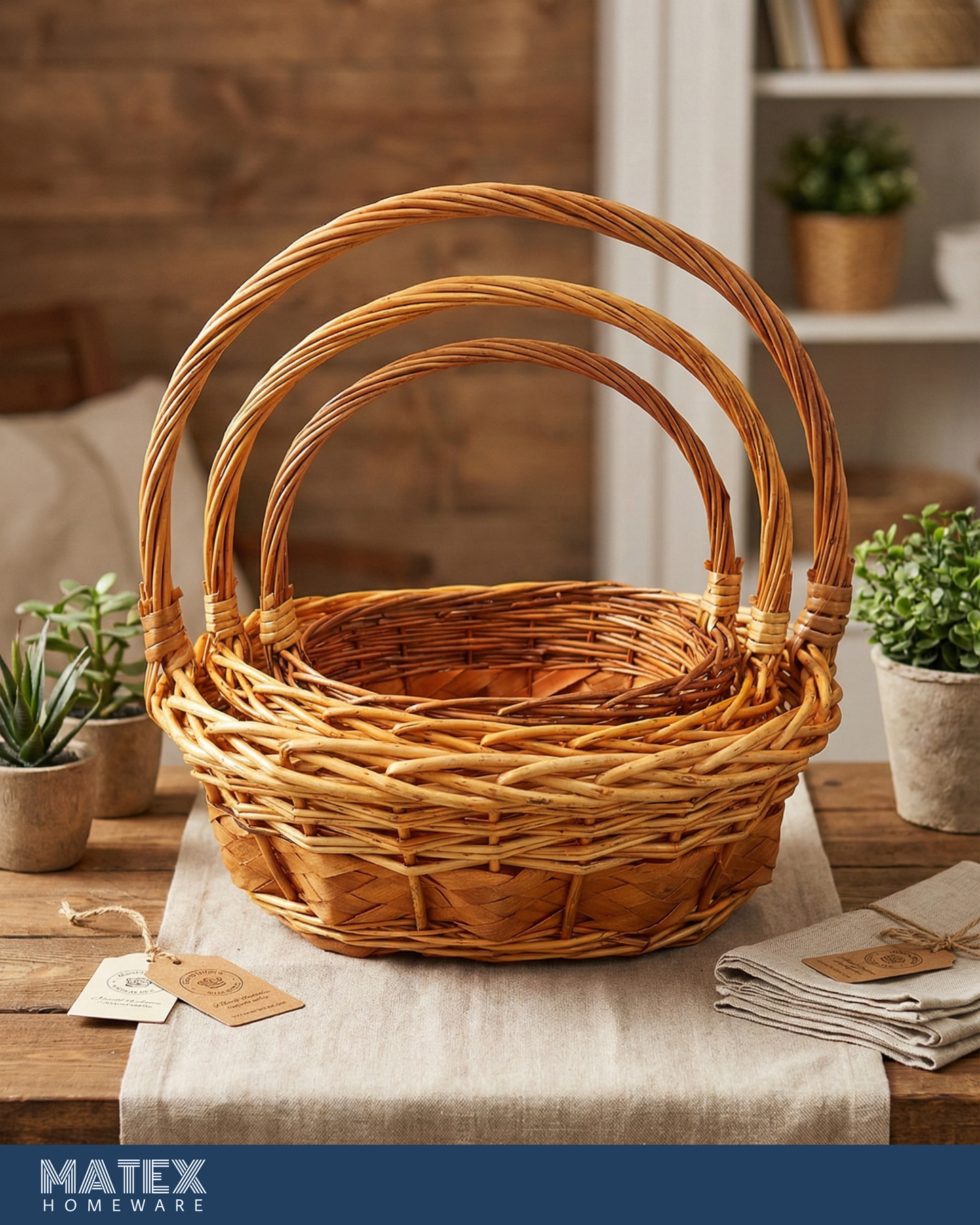 Rabbit Easter Basket Woven Set (3pcs)