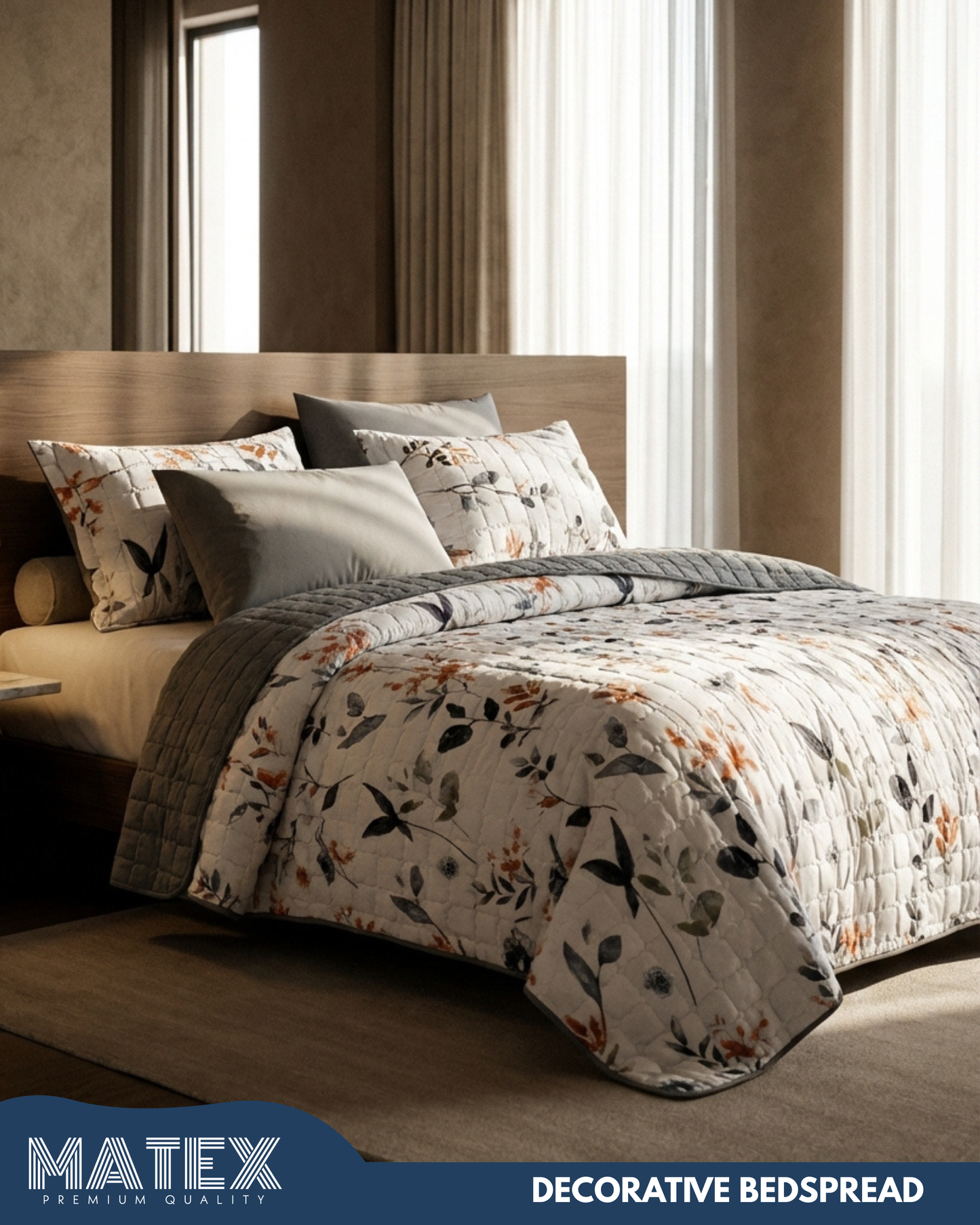 Single size WhiteGarden Bedspread (3pcs)