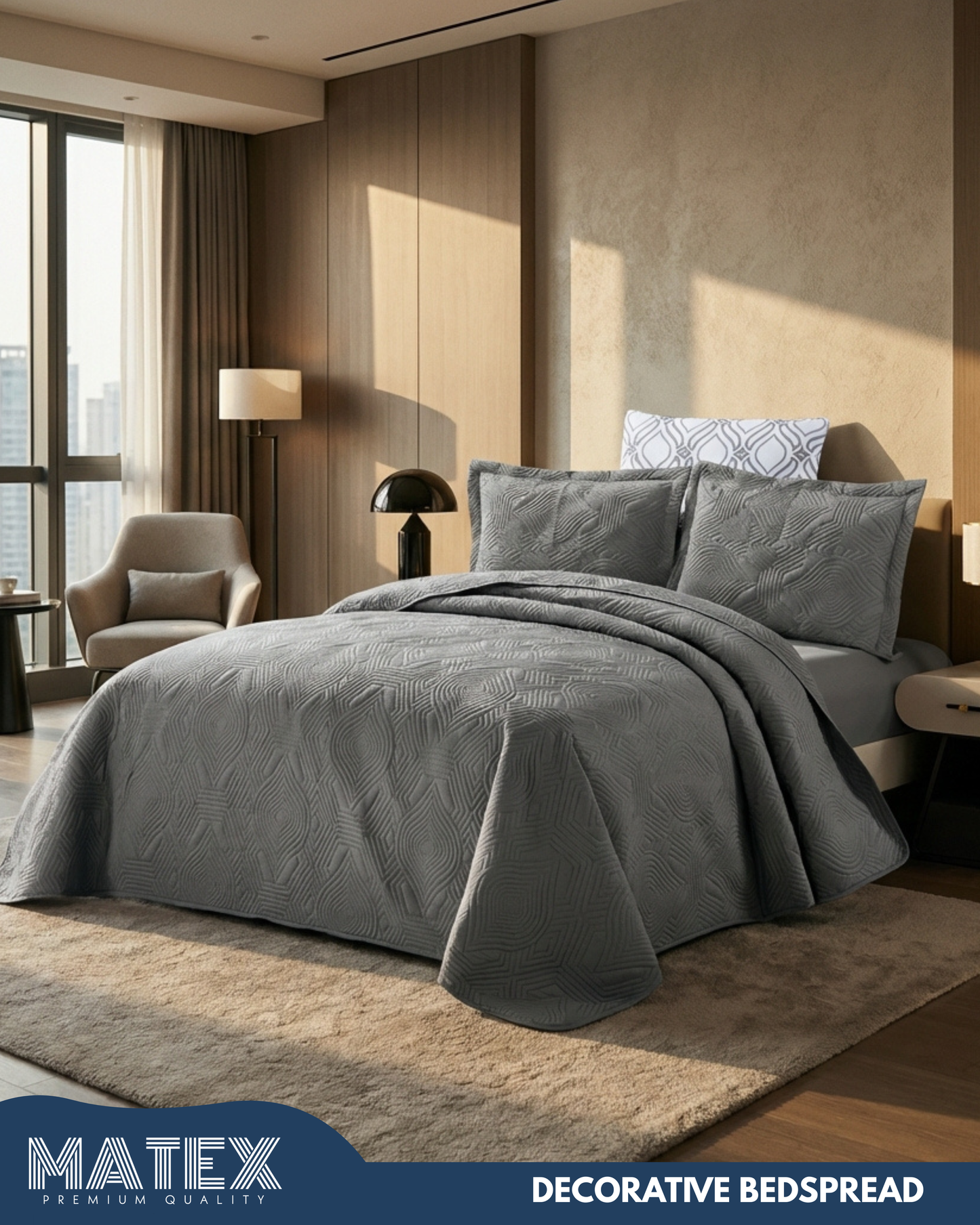 Single size GreyGossip Elegance couverlit (3pcs)