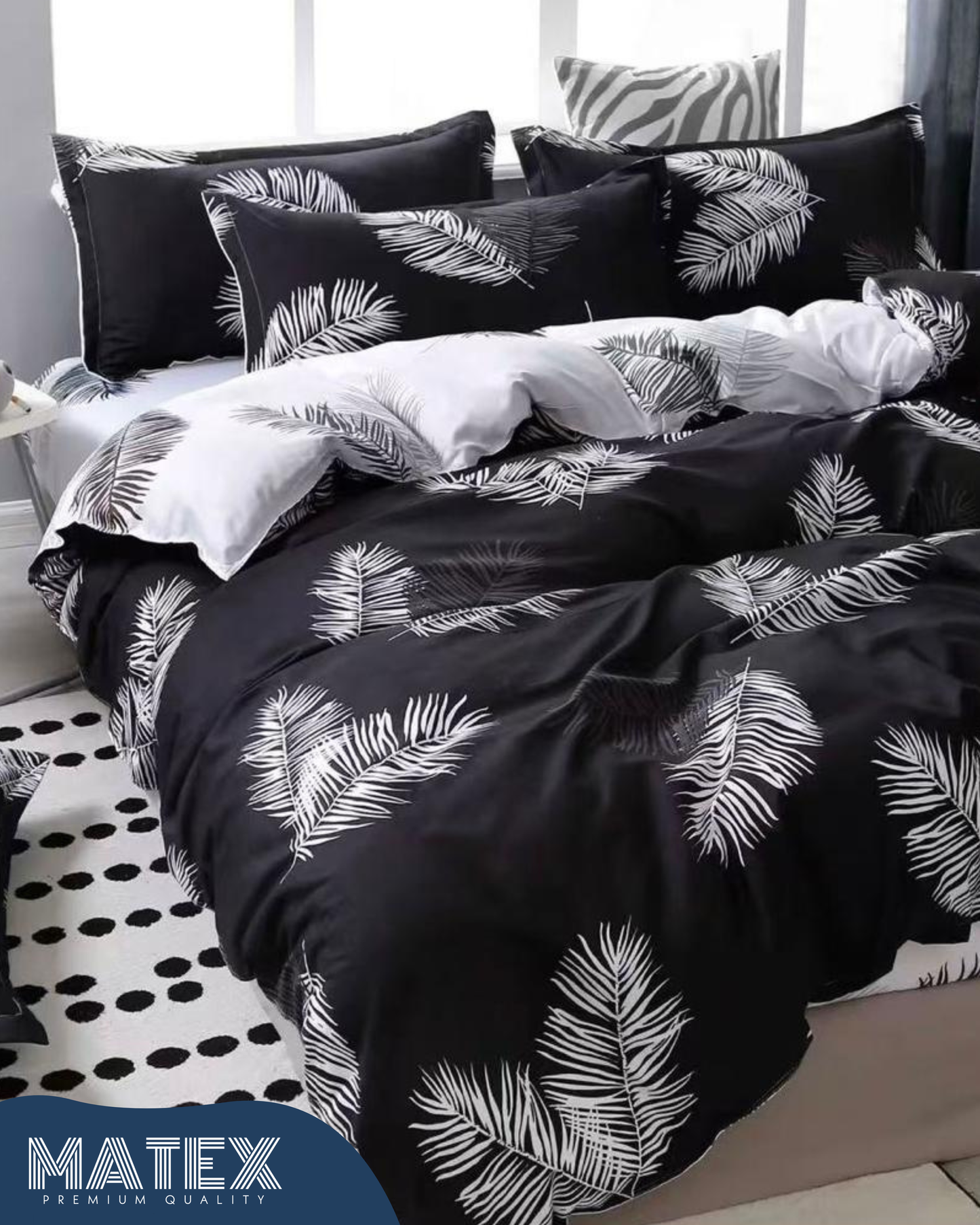 Single size Black Feather Bed set 130 GSM (3 pcs)
