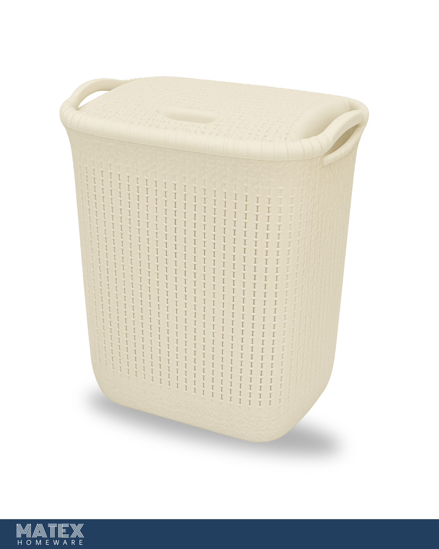 Knit Design Laundry Basket- Ivory