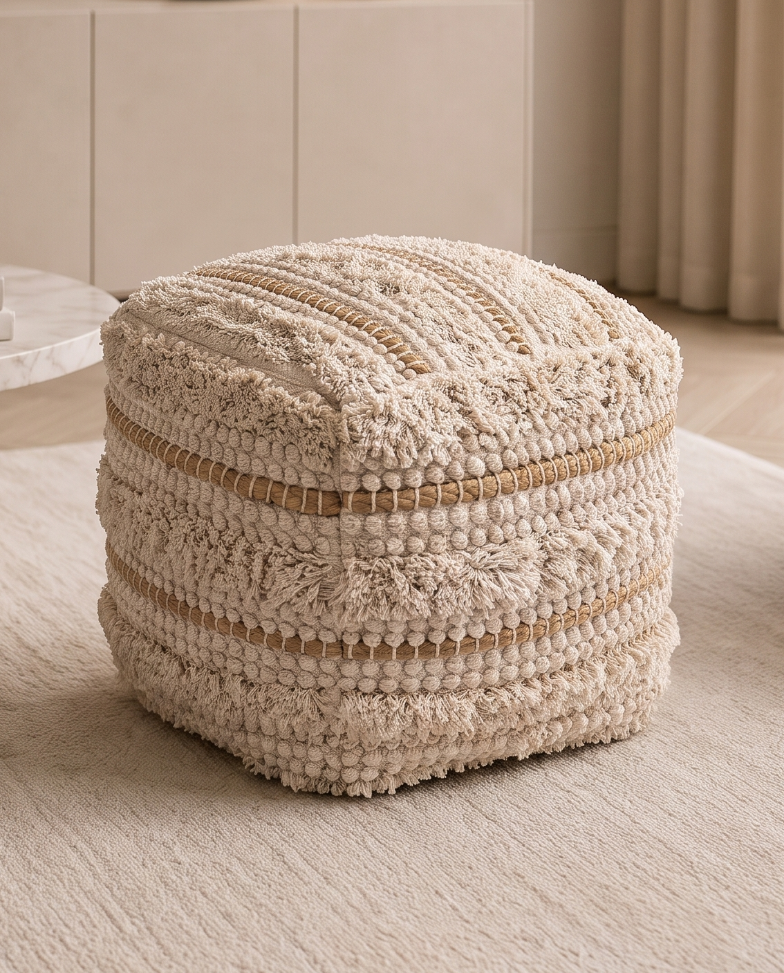 Tassara Ivory Pouf