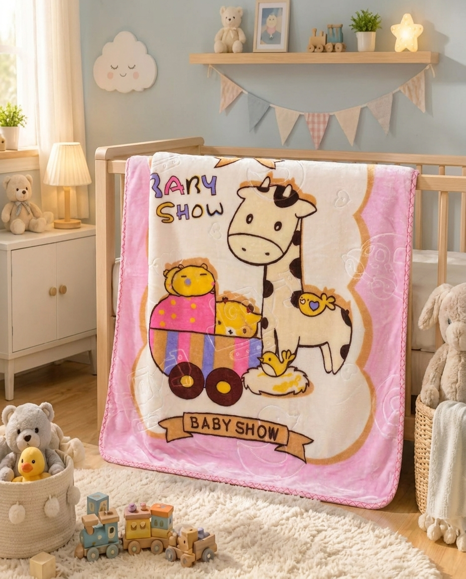 Baby Mohair Blanket – Pink Farm Friends