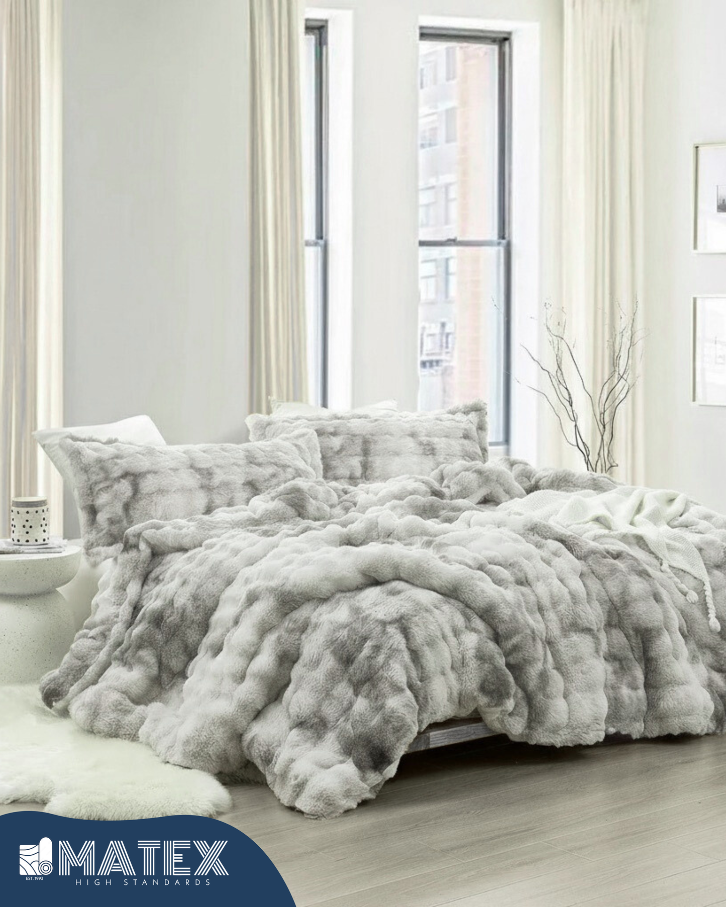 King Size SnowBall Husky Thick CuddleCloud Comforter Set (3pcs)