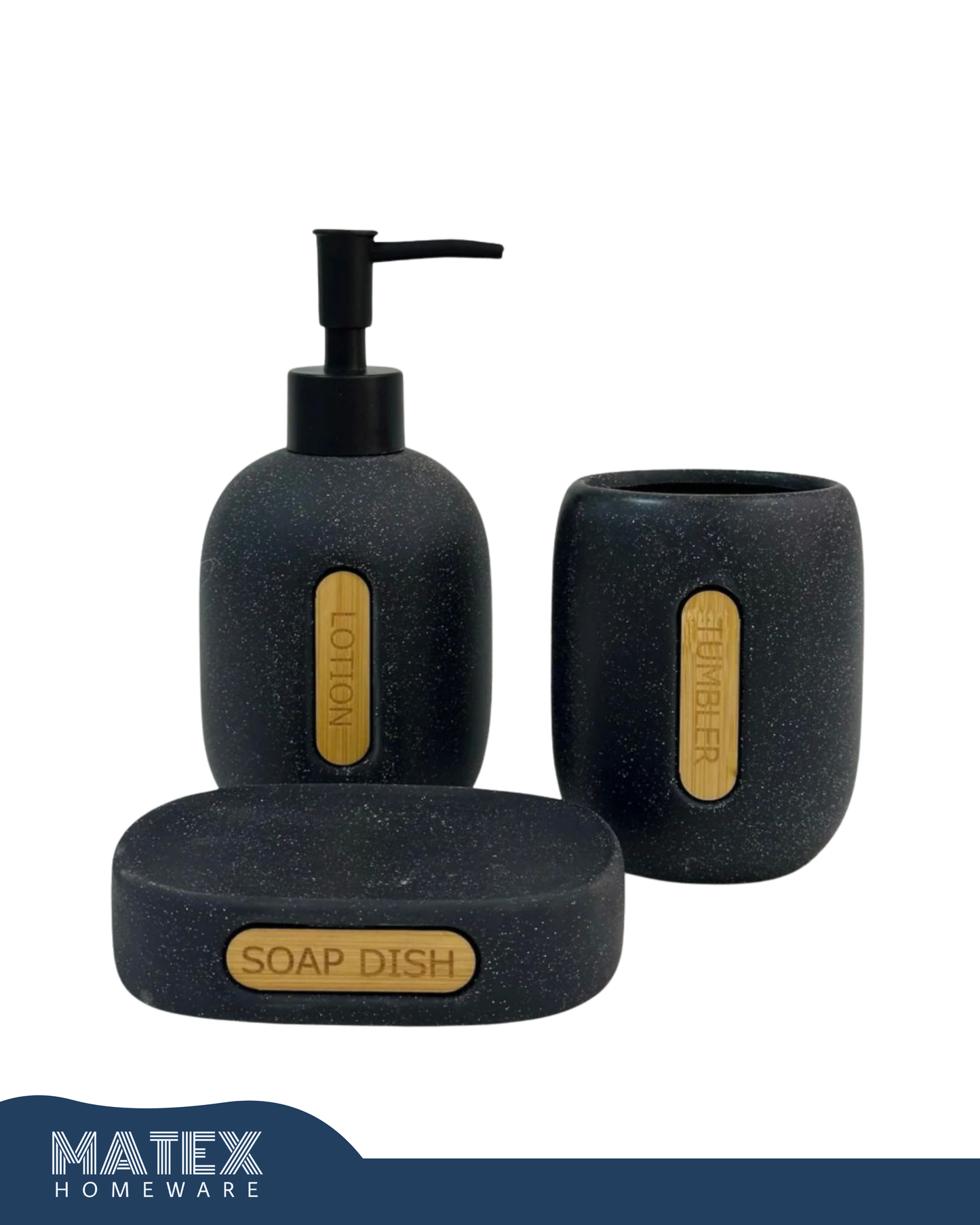 Matt Black Luxe Bathroom Accessory Kit (3pcs)
