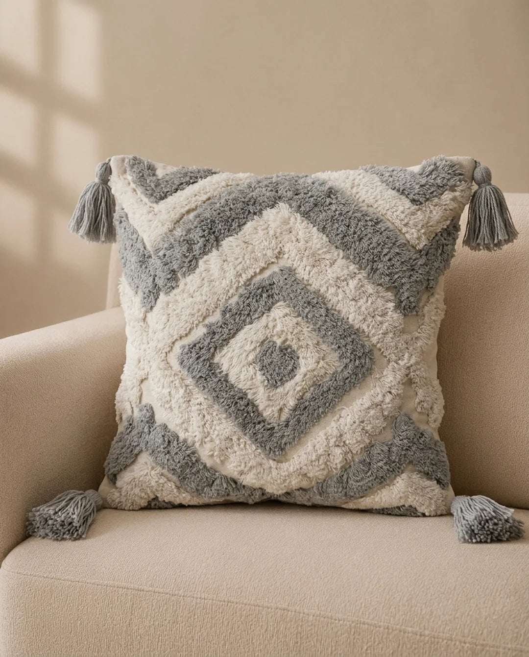 Silver Mosaic Decorative Cushion 45x45cm