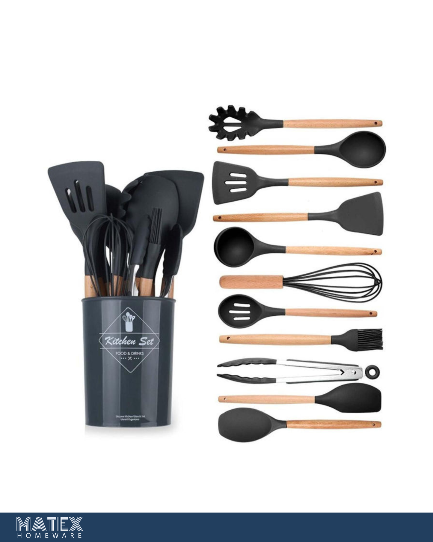 11PCS Non-Stick Silicone Kitchenware Cooking Tool Set