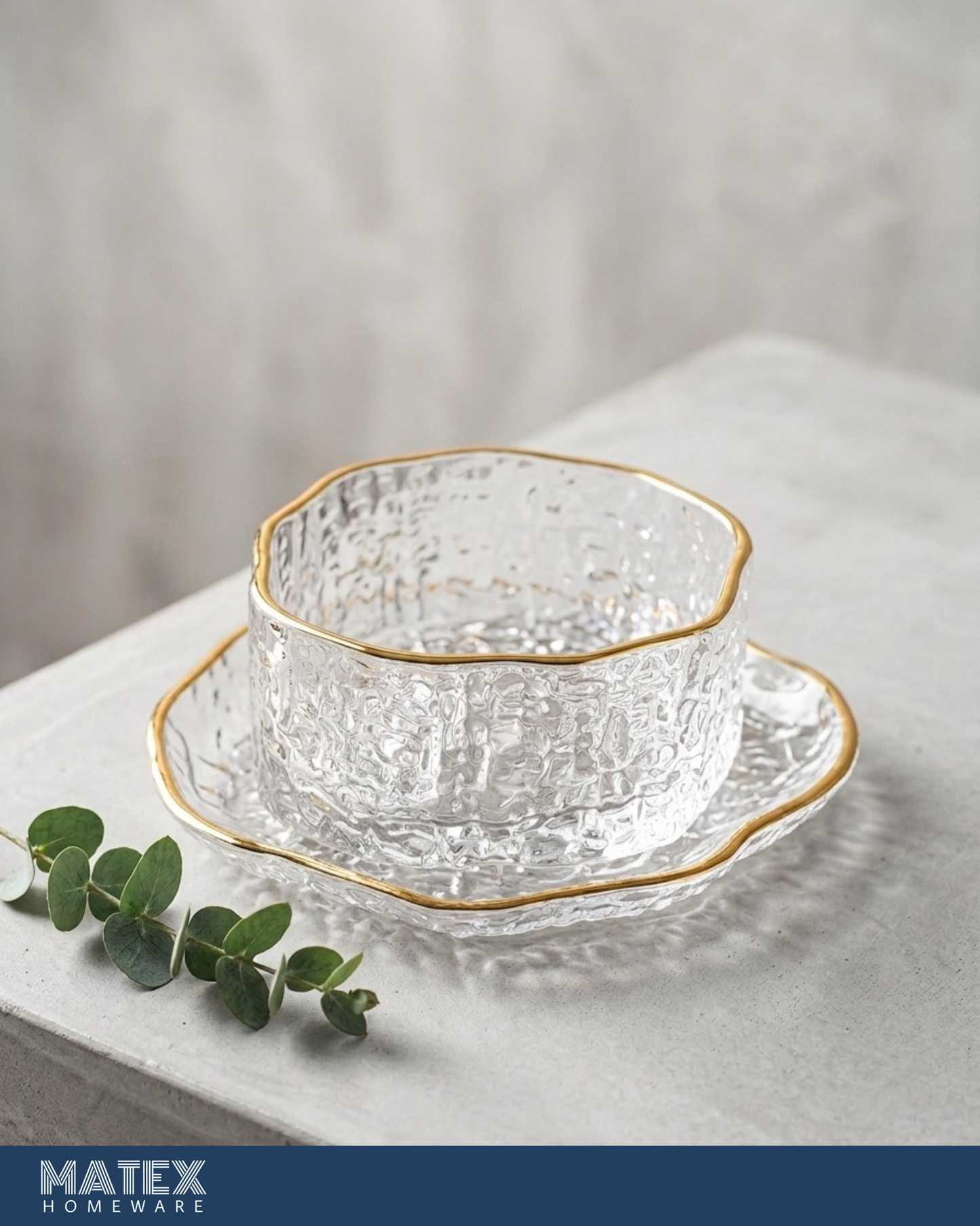 Lumière Edge Bowl & Saucer Set