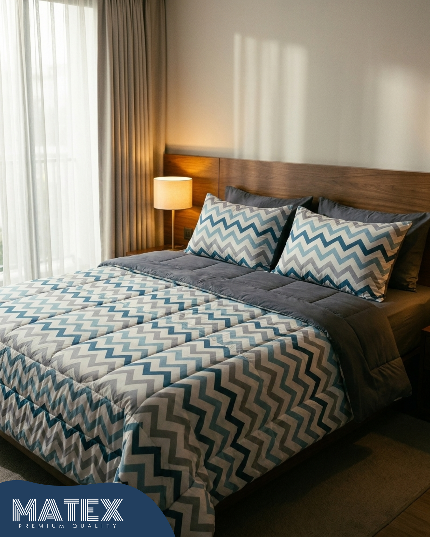 Single size Chevron Flow Cotton Coverlet Set