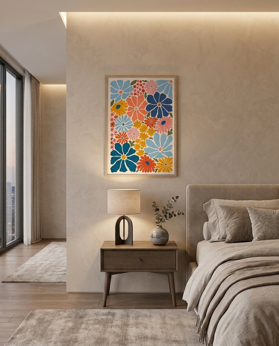 Wood Framed Wall Art – Bloom Mosaic